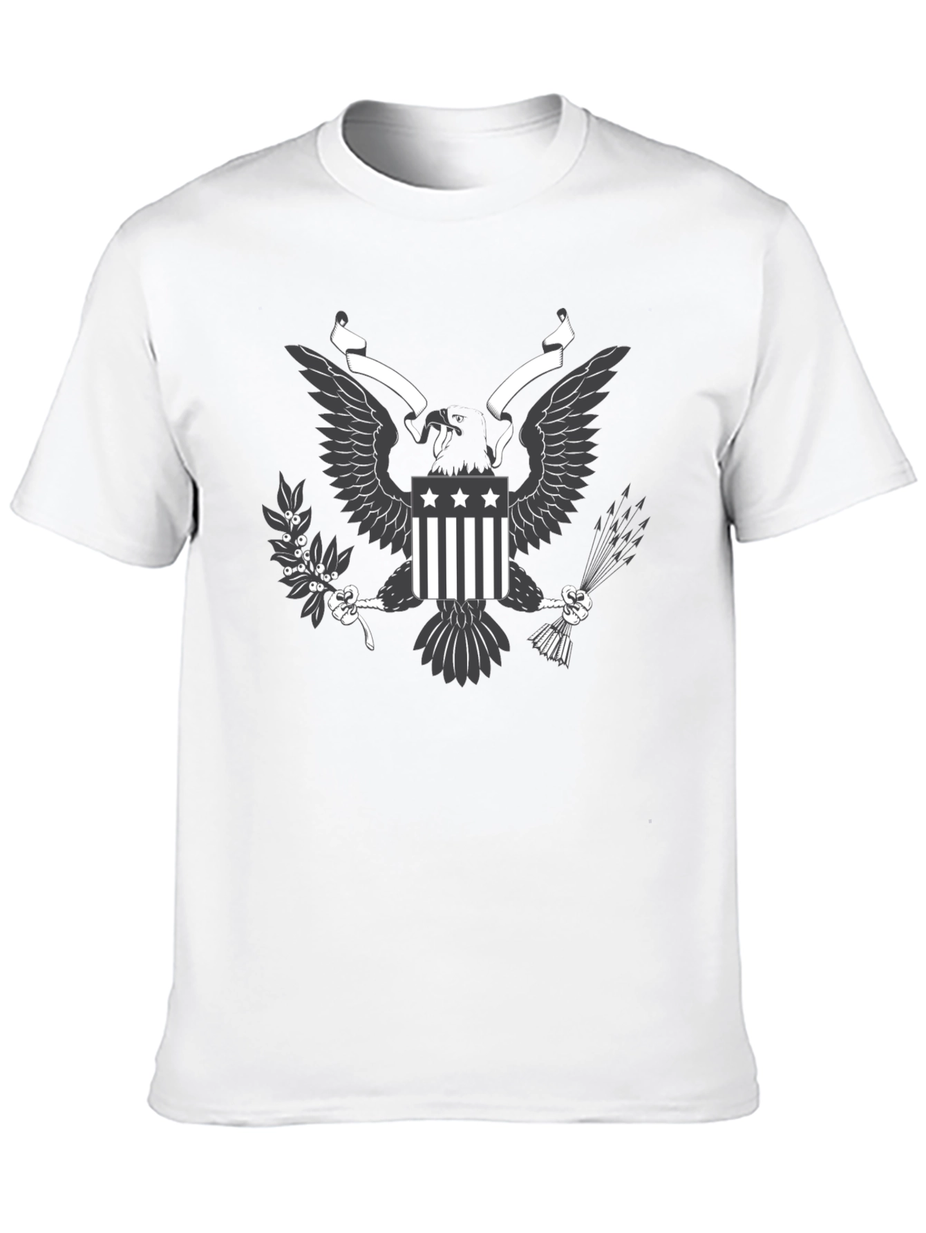 Mens Black T-shirt Eagle Graphic Tee
