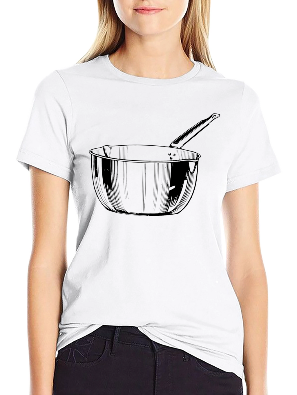 Pot Drawing Black T-Shirt - Unique Design