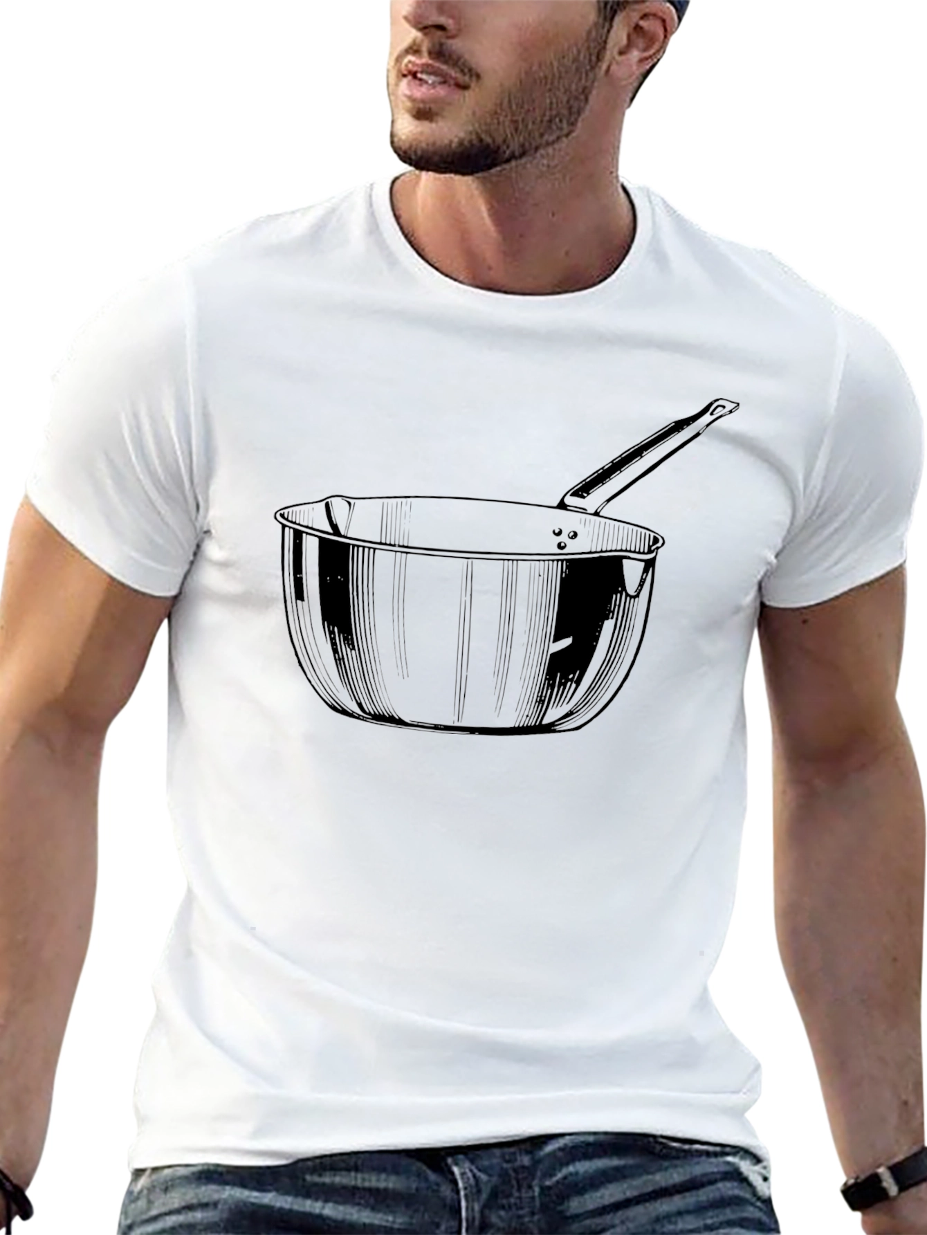 Pot Drawing Black T-Shirt - Unique Design