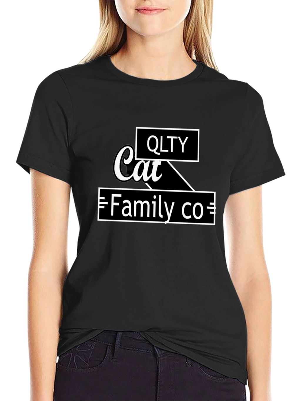 QLTY Cat Family Co. Black Graphic Tee