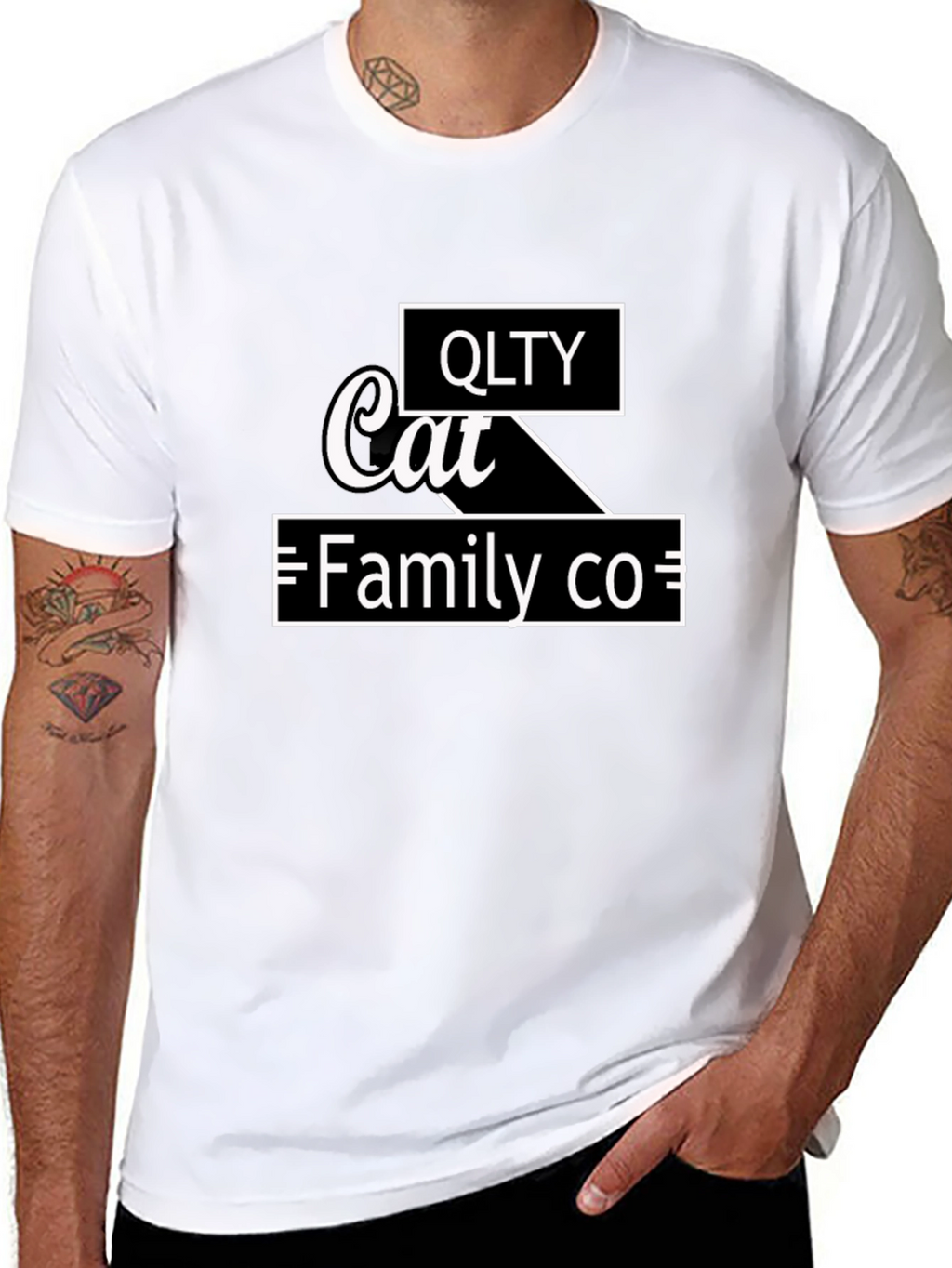 QLTY Cat Family Co. Black Graphic Tee