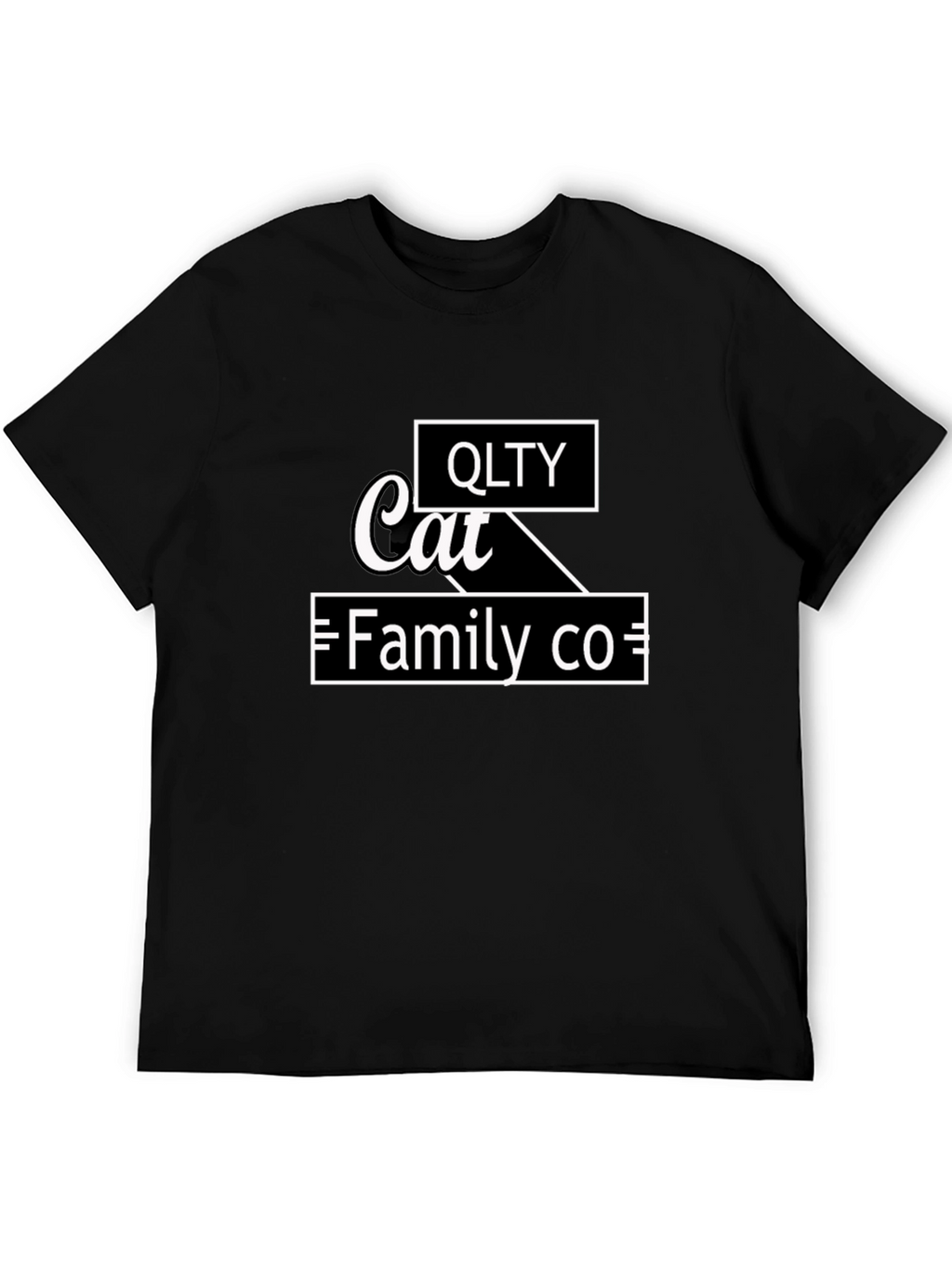 QLTY Cat Family Co. Black Graphic Tee