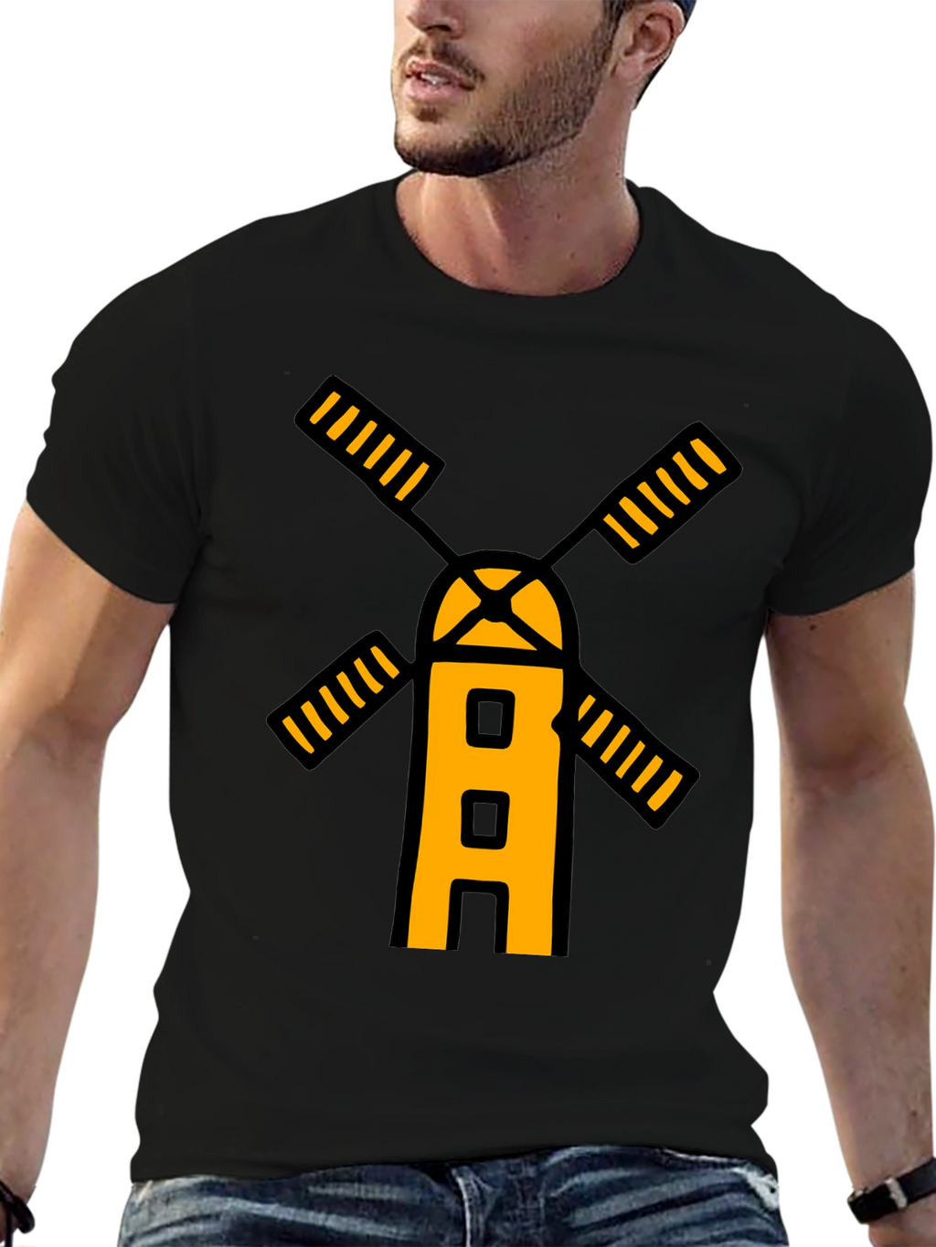 Windmill Graphic T-Shirt - Black