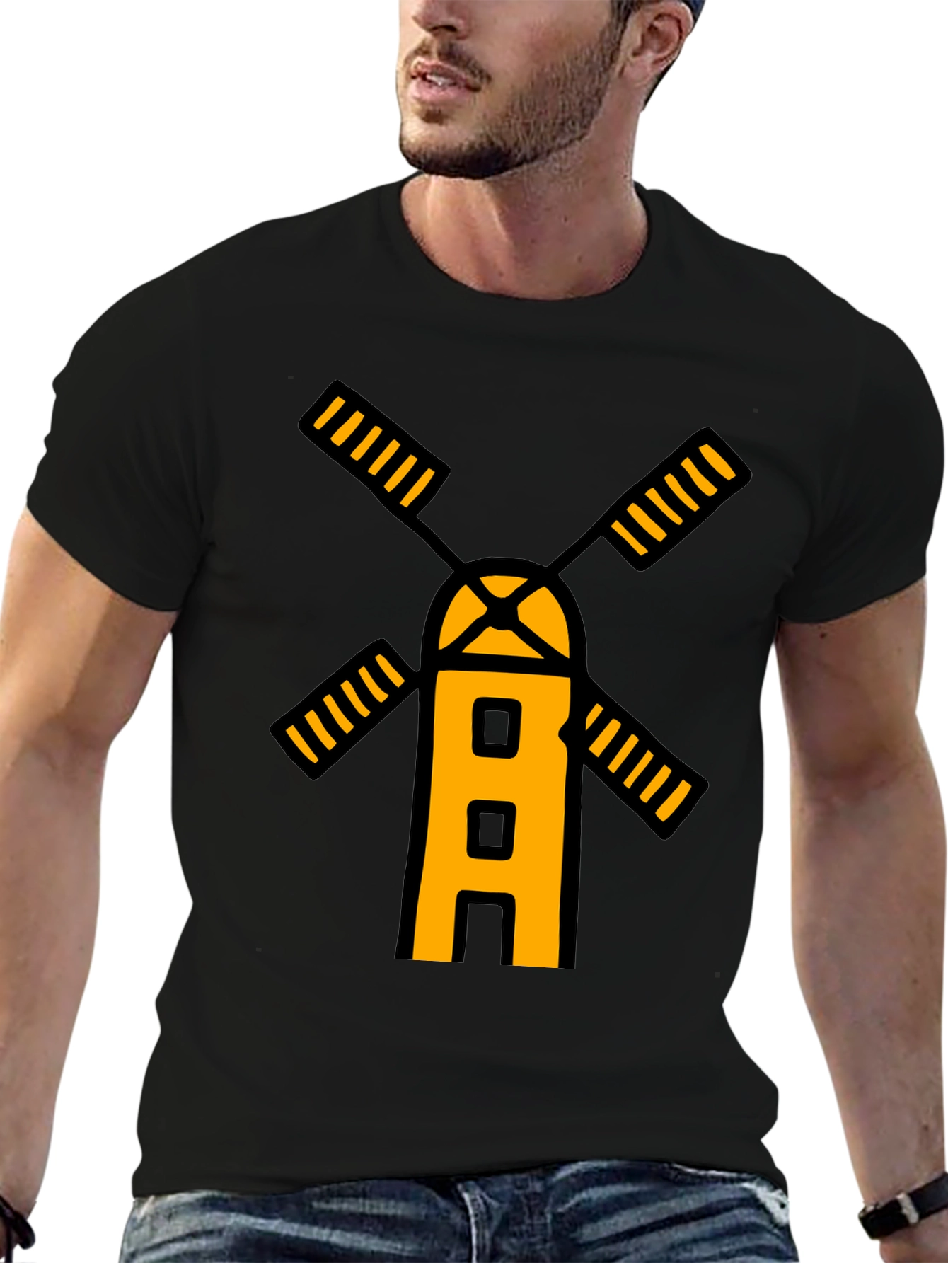 Windmill Graphic T-Shirt - Black