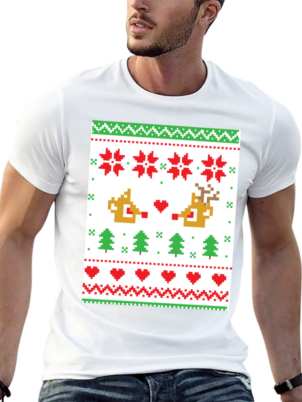 Pixelated Christmas Sweater T-Shirt
