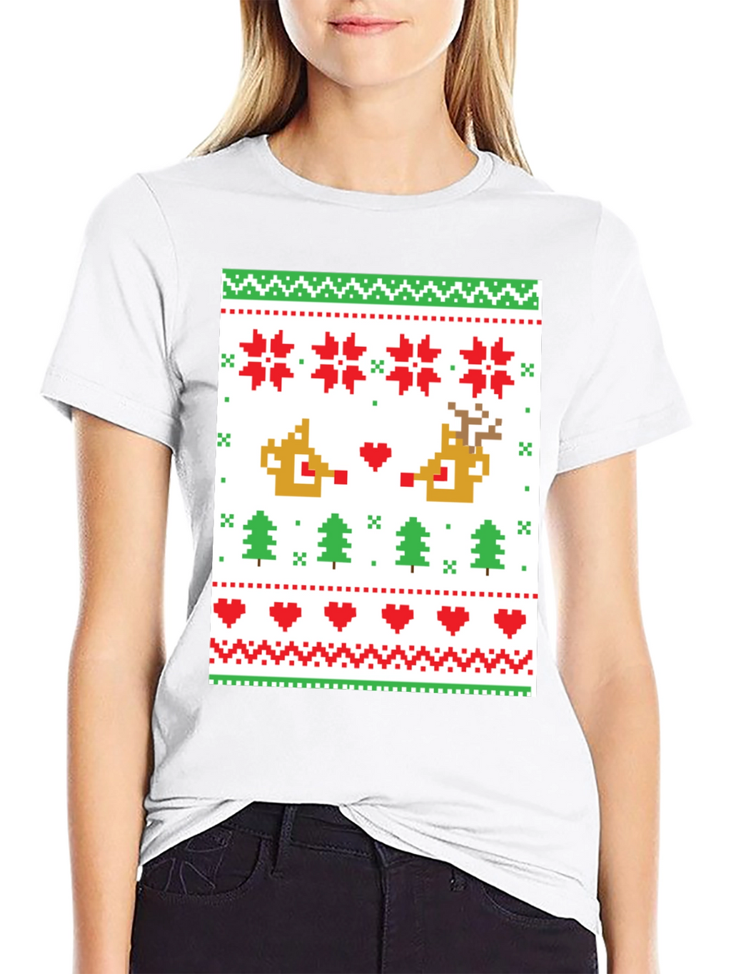 Pixelated Christmas Sweater T-Shirt