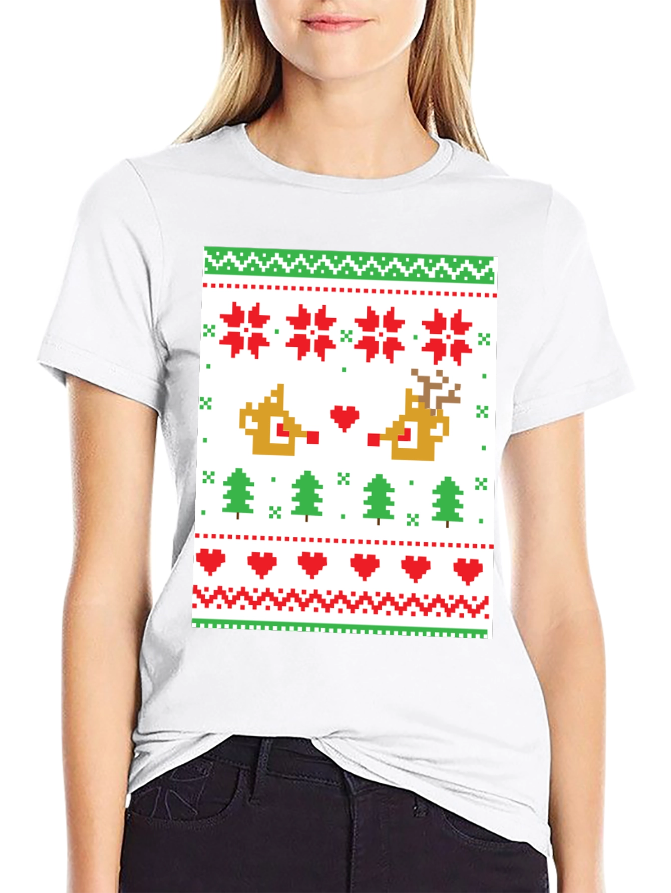 Pixelated Christmas Sweater T-Shirt