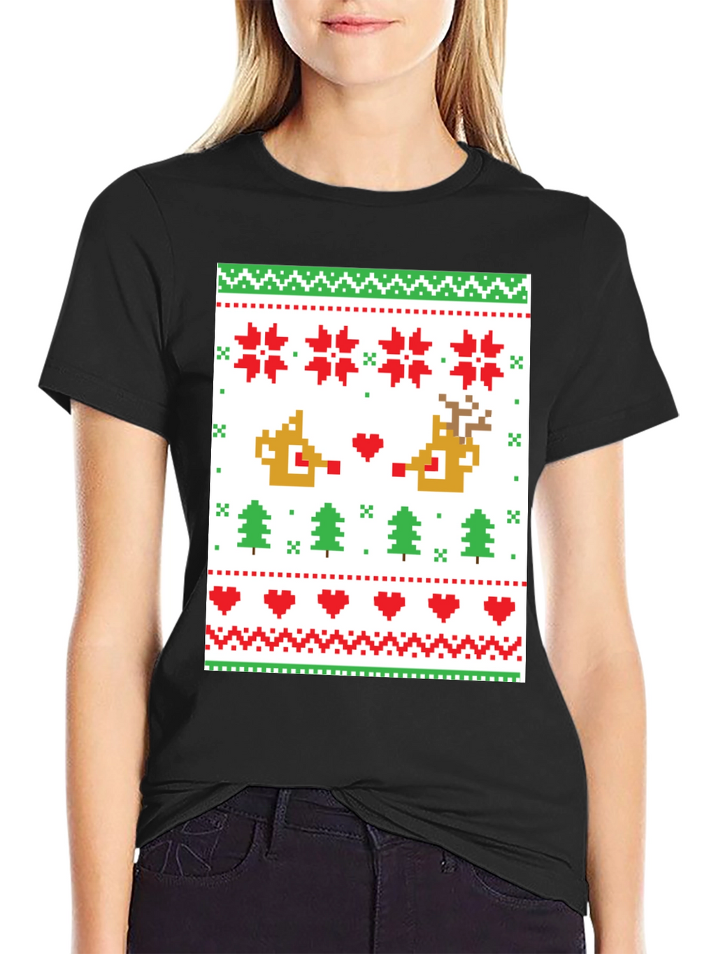Pixelated Christmas Sweater T-Shirt