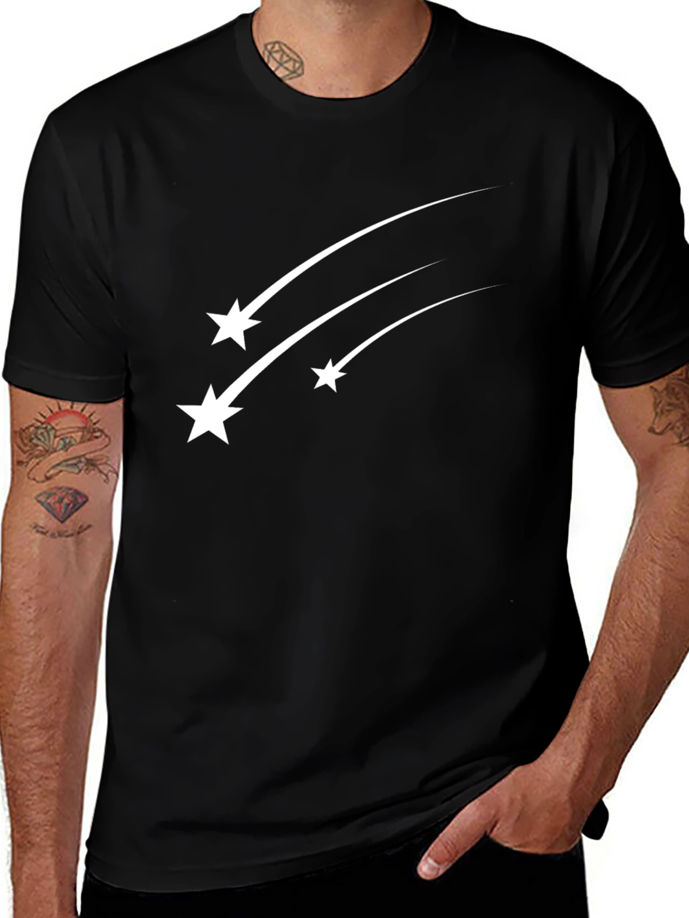 Shooting Star Graphic Black Tee