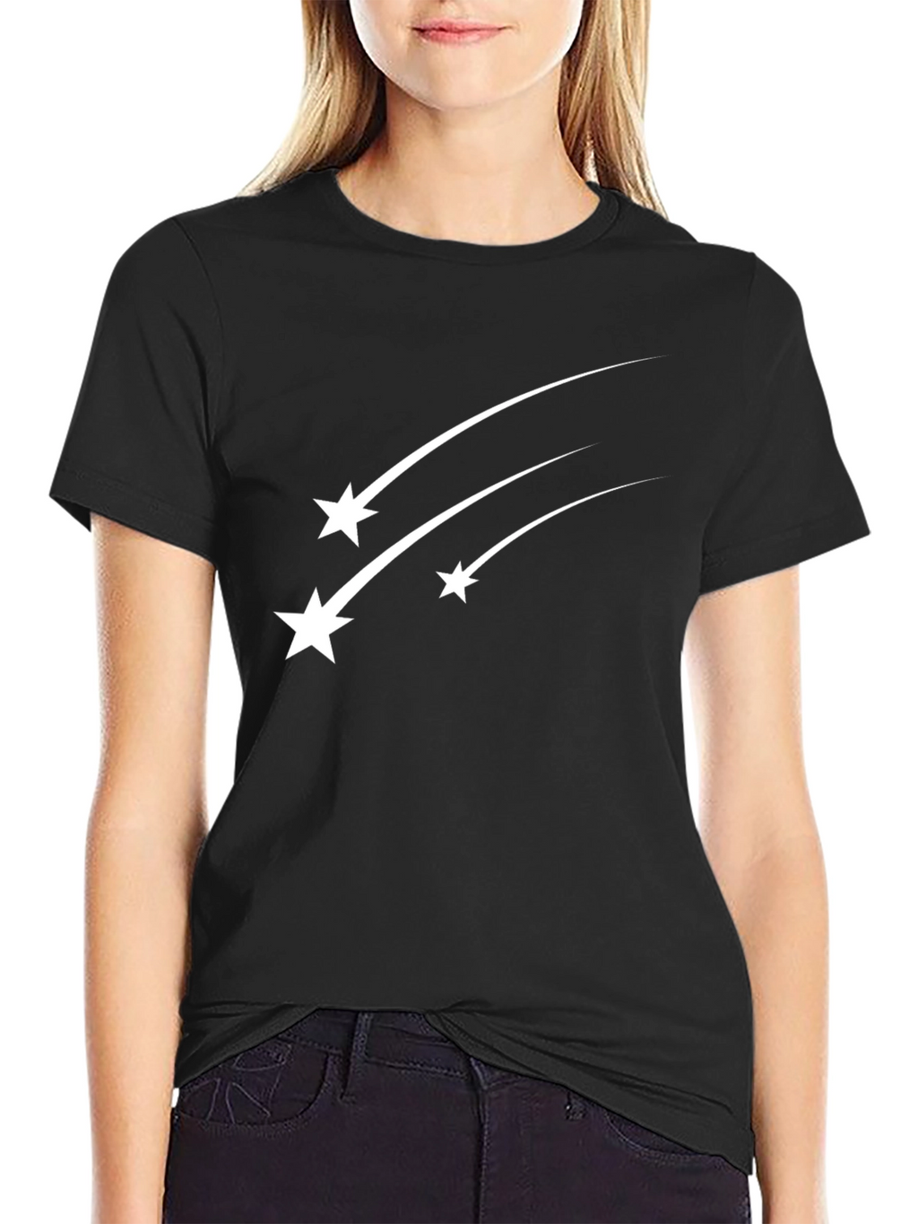 Shooting Star Graphic Black Tee