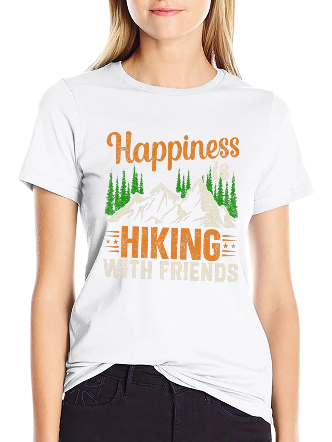 Happiness is Hiking with Friends Graphic Tee