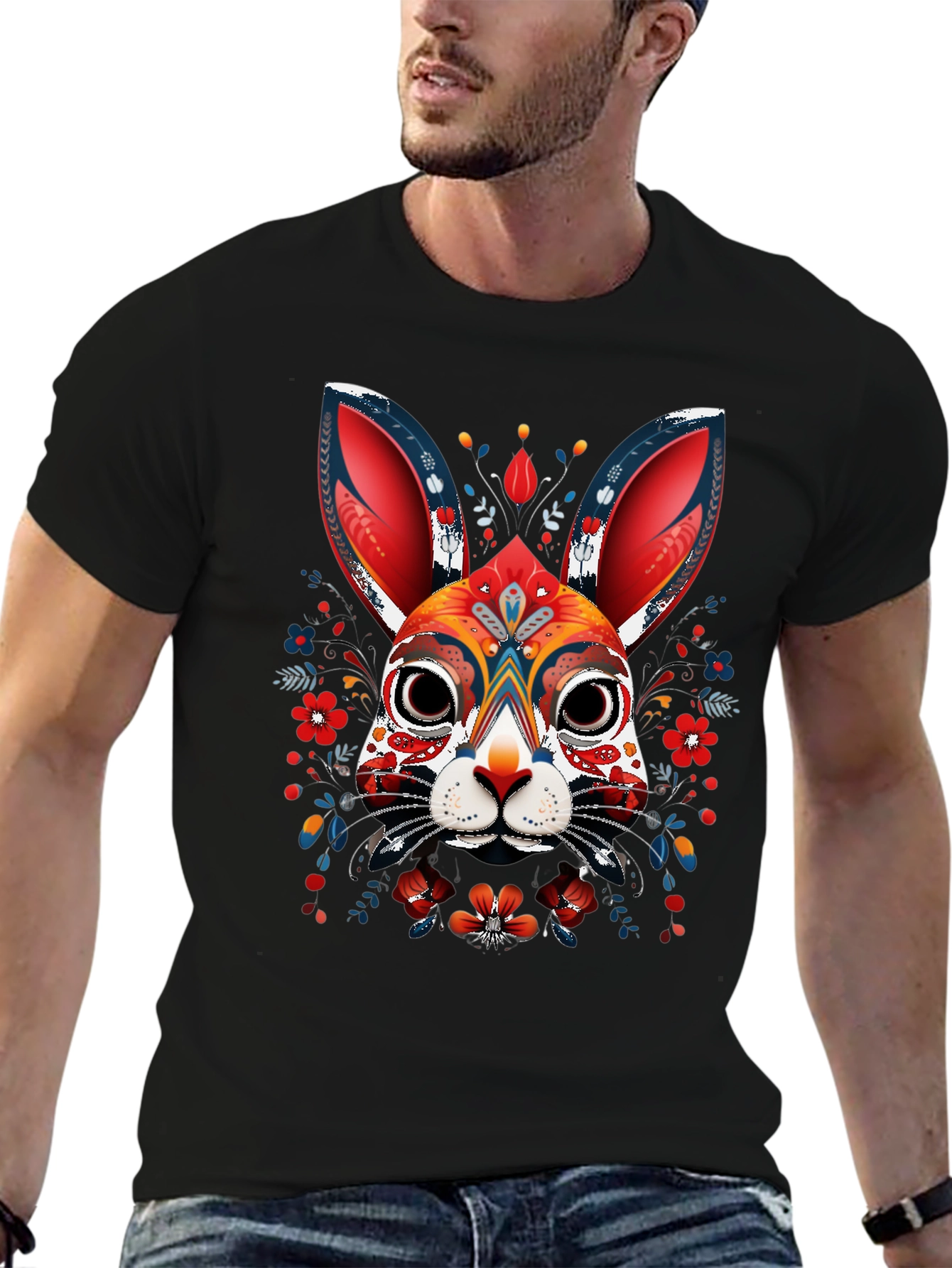 Day of the Dead Rabbit Graphic Tee