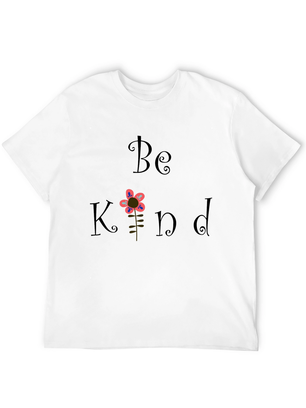 Be Kind Flower Graphic T-Shirt - Black