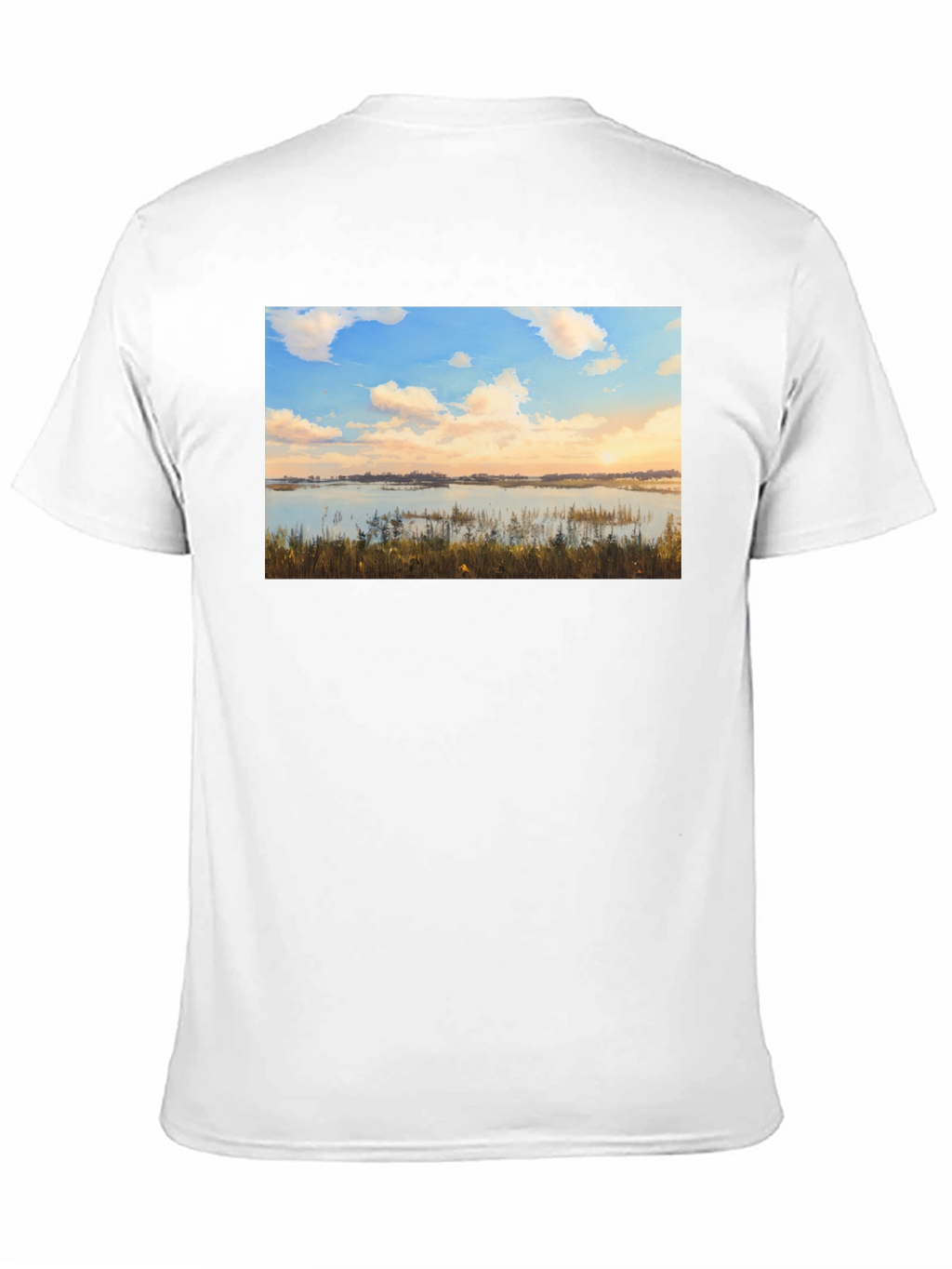 Scenic Lake View Graphic Tee - Black
