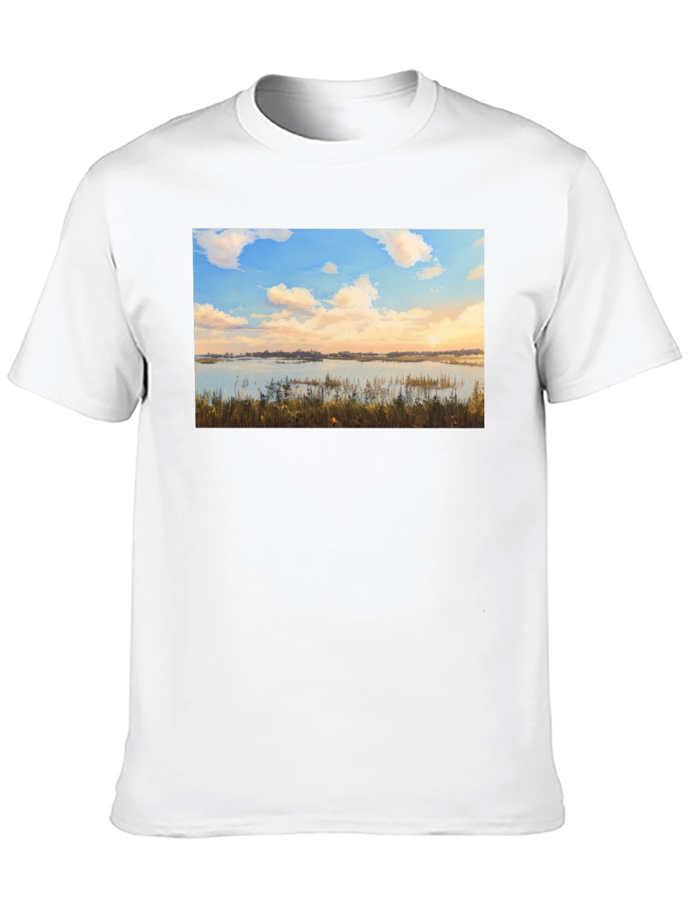 Scenic Lake View Graphic Tee - Black