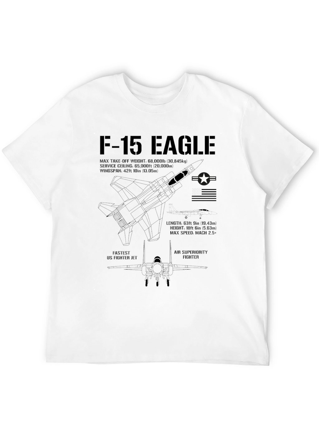 F-15 Eagle T-Shirt: Fastest US Fighter Jet Tee