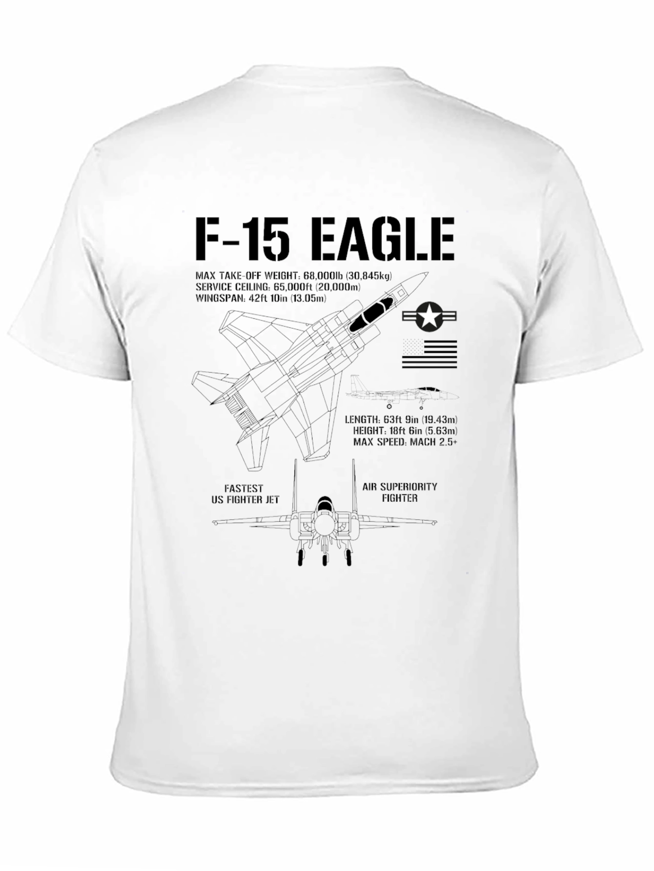 F-15 Eagle T-Shirt: Fastest US Fighter Jet Tee