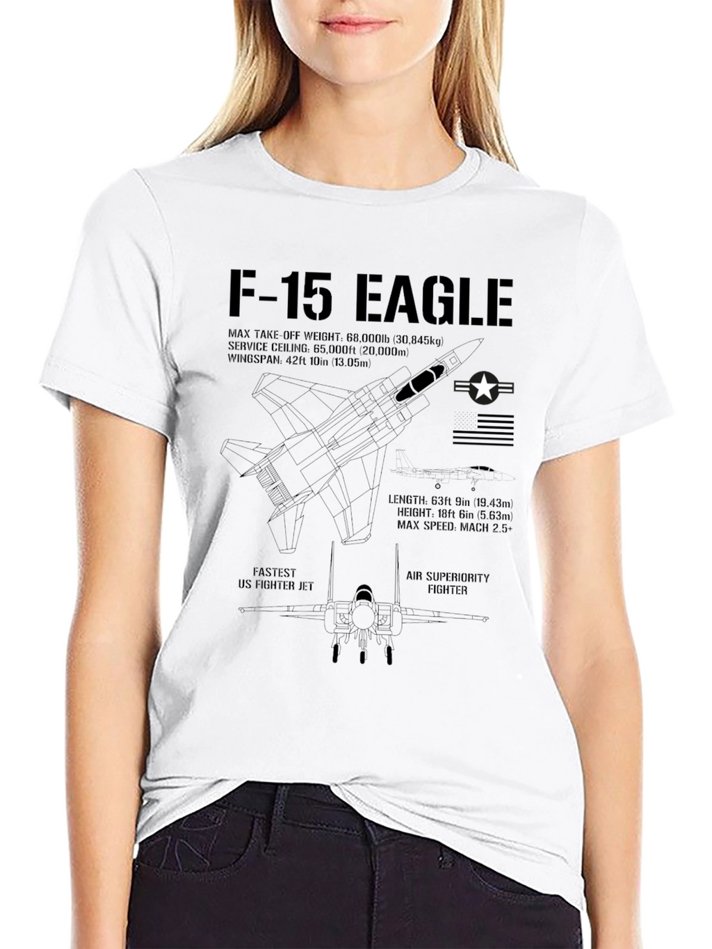 F-15 Eagle T-Shirt: Fastest US Fighter Jet Tee