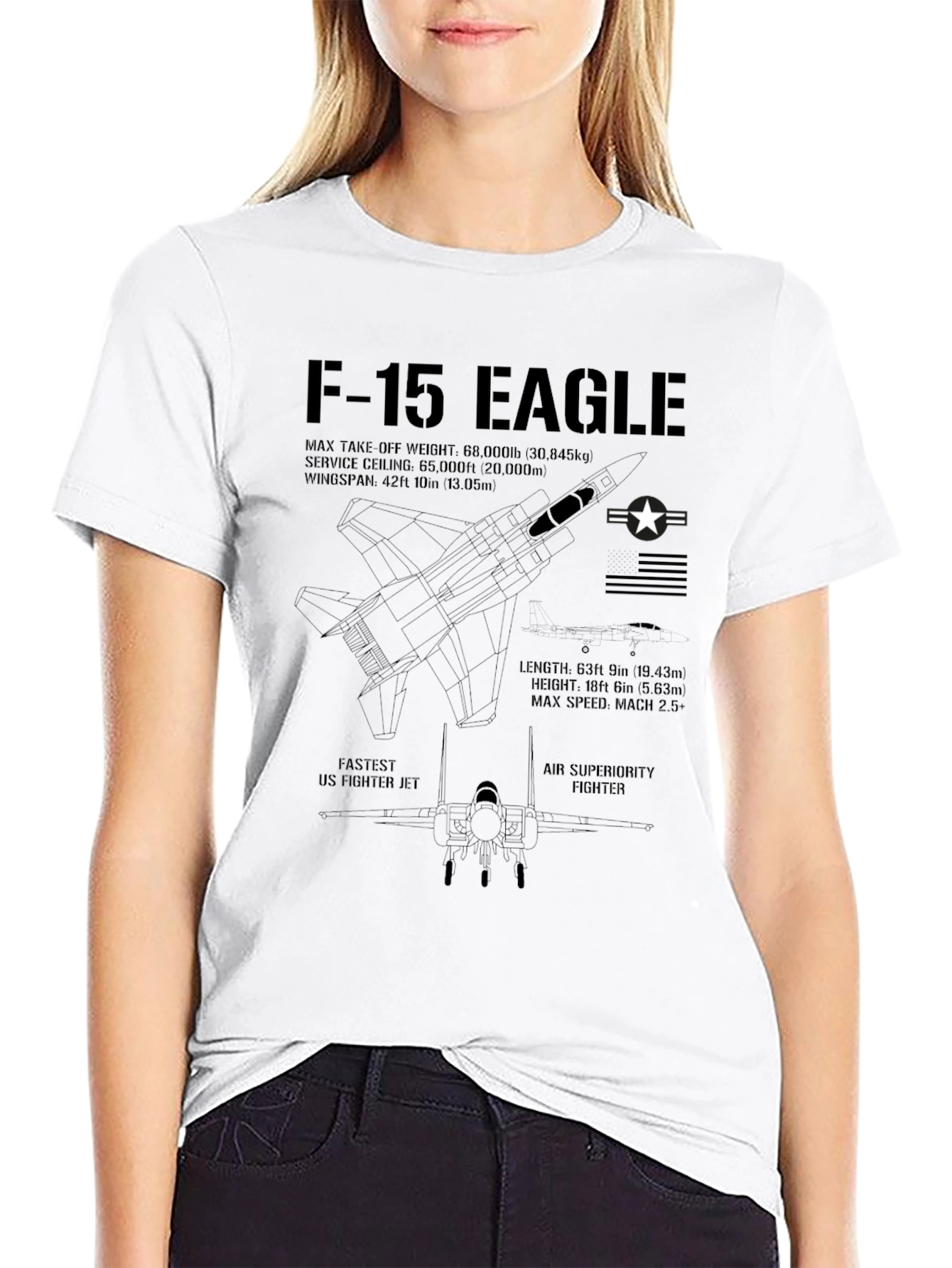 F-15 Eagle T-Shirt: Fastest US Fighter Jet Tee