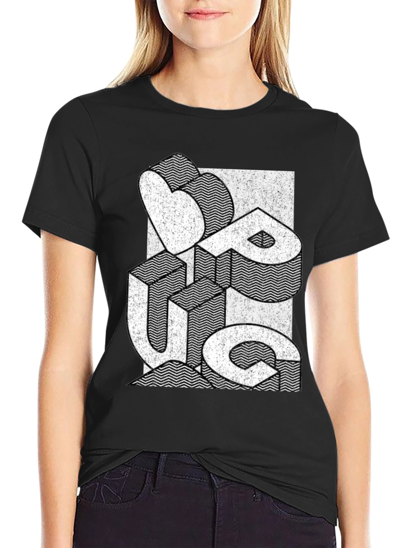 Cool Graphic Print Black T-Shirt