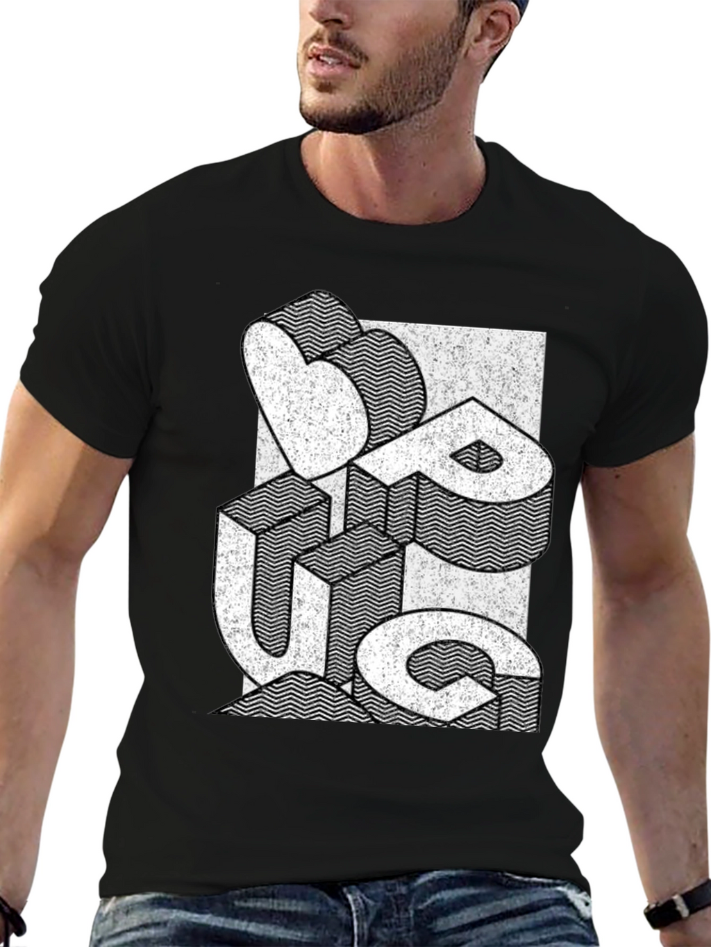 Cool Graphic Print Black T-Shirt