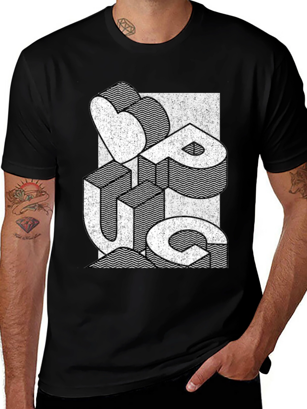 Cool Graphic Print Black T-Shirt