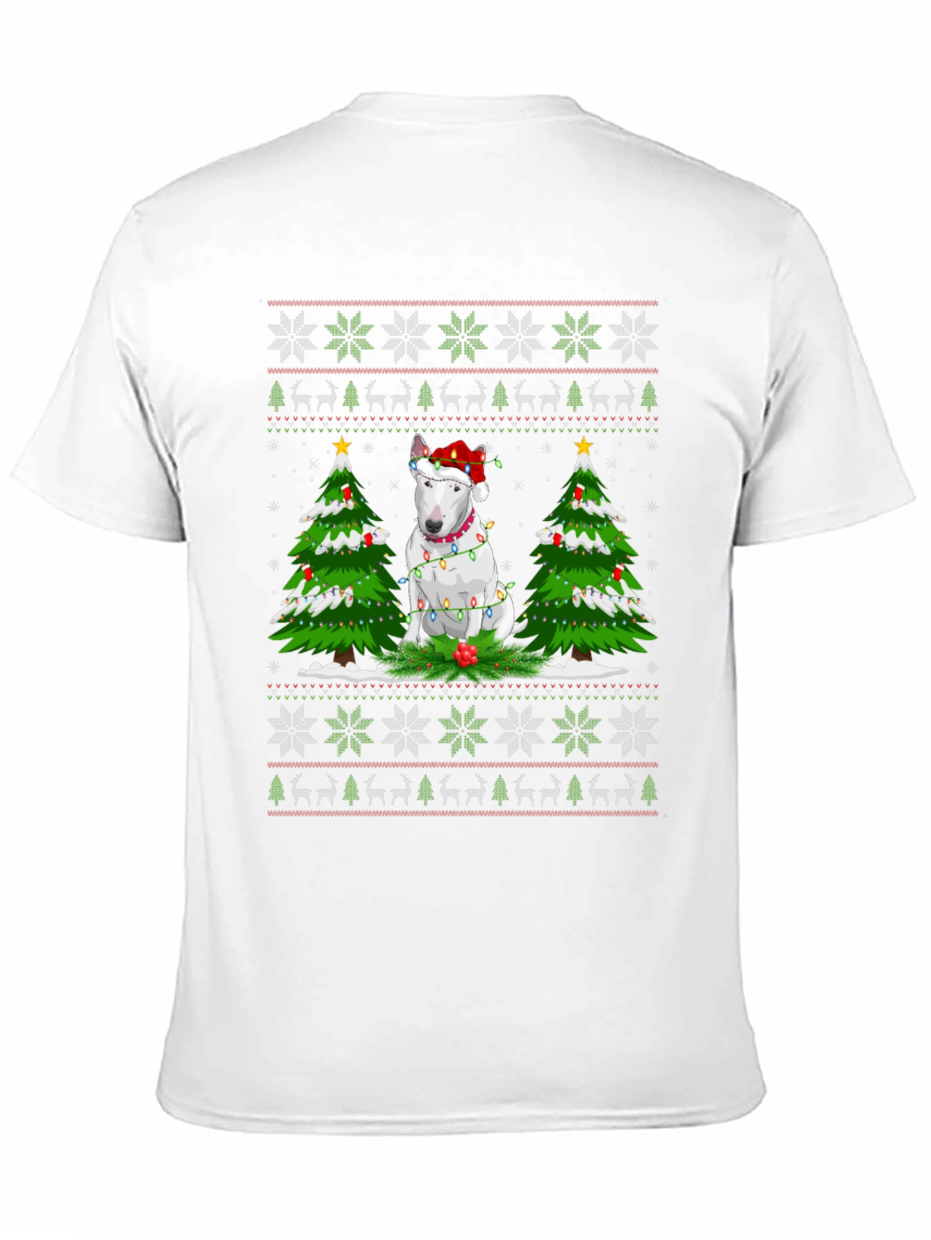Festive Bull Terrier Christmas Tree T-Shirt