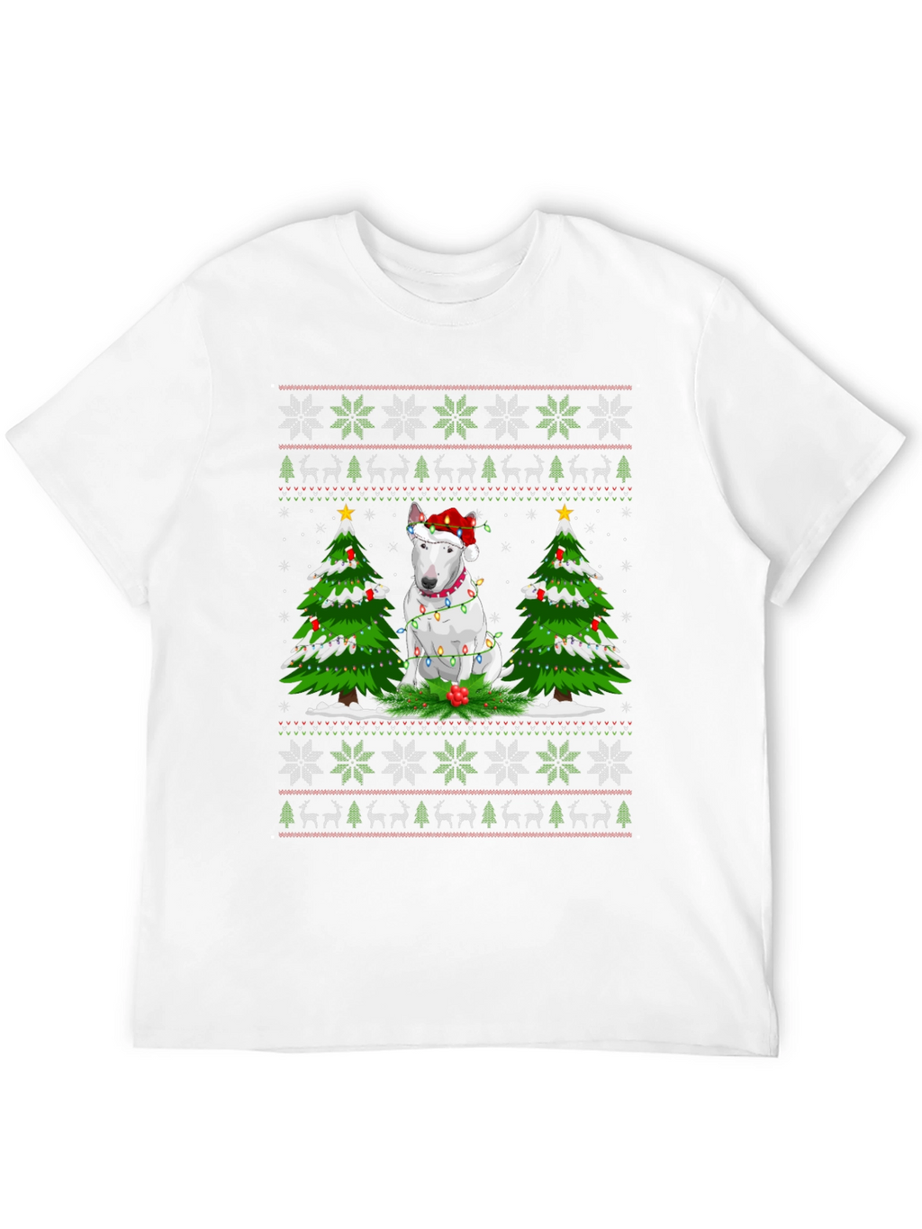 Festive Bull Terrier Christmas Tree T-Shirt
