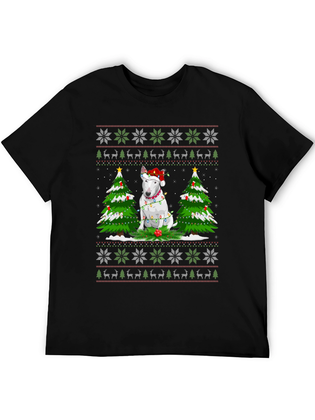 Festive Bull Terrier Christmas Tree T-Shirt