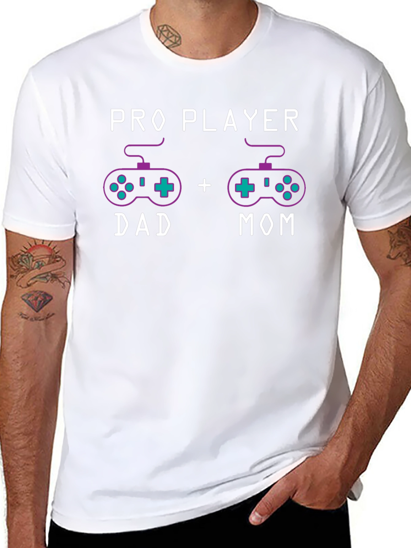 Pro Player Dad + Mom T-Shirt Gaming Parents