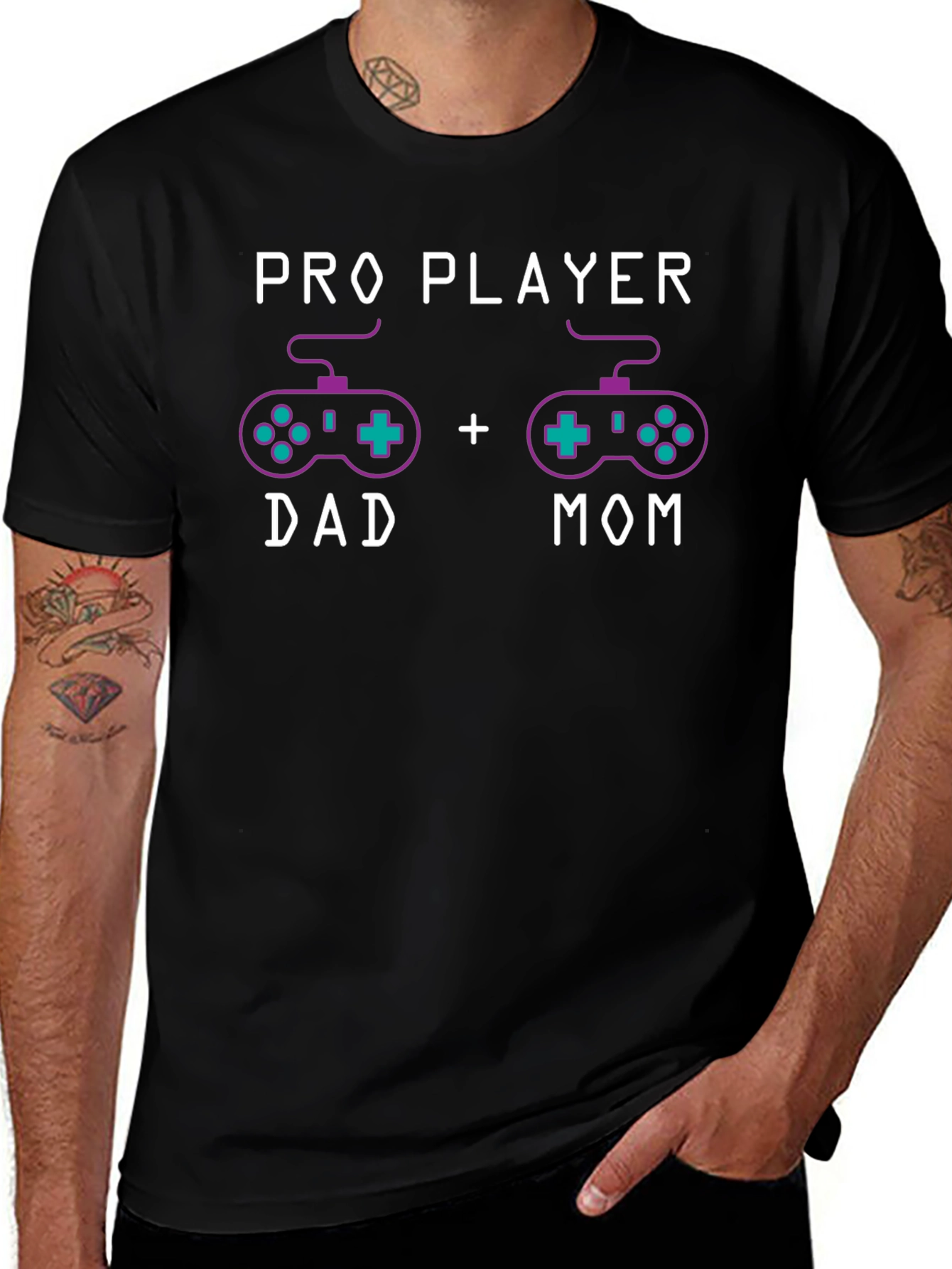 Pro Player Dad + Mom T-Shirt Gaming Parents
