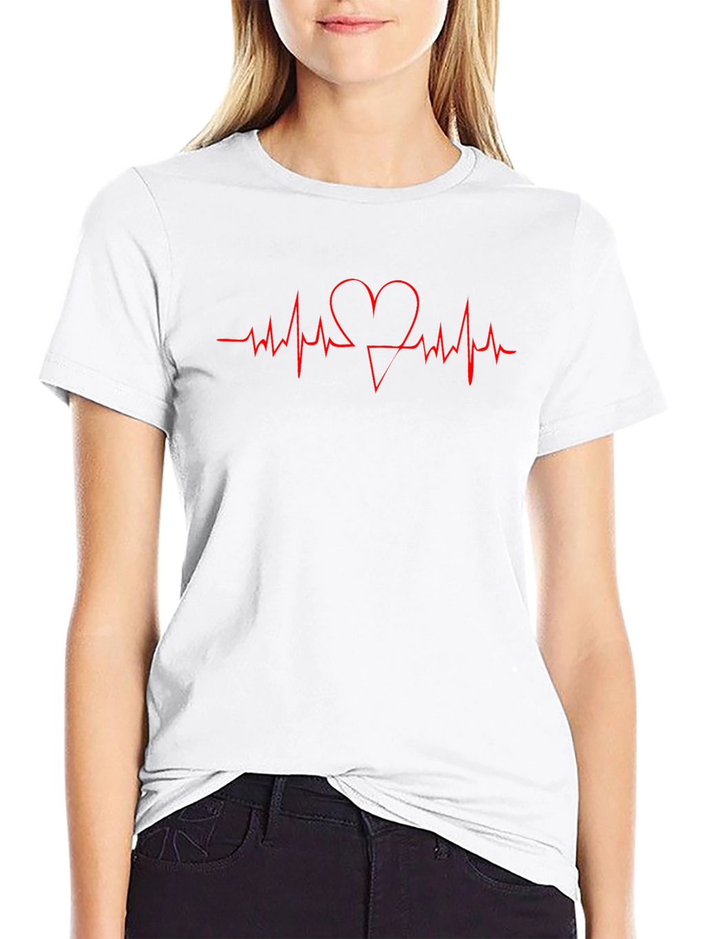 Heartbeat Heart T-Shirt - Stylish Casual Tee