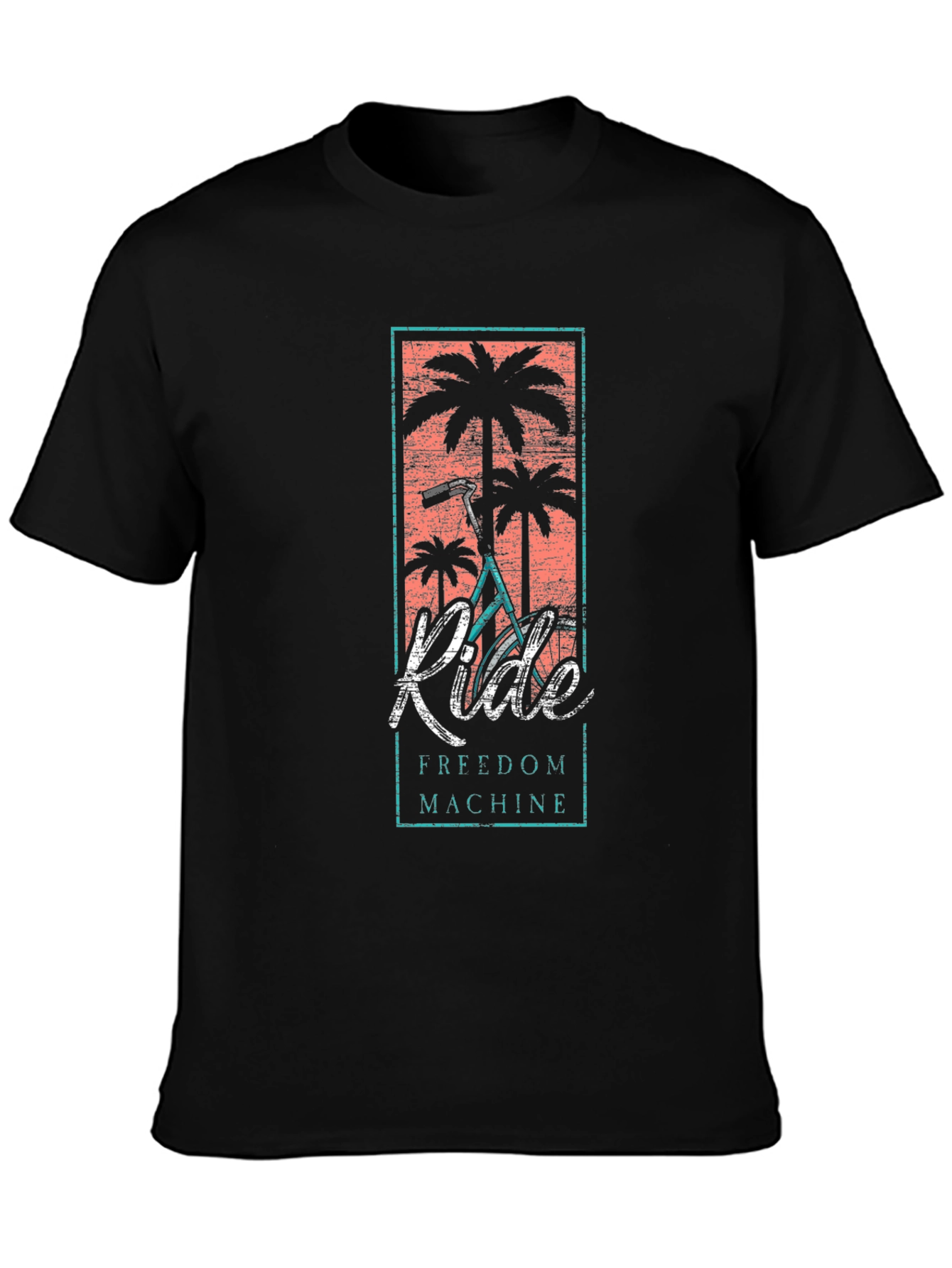 Ride Freedom Machine T-Shirt - Palm Tree Design