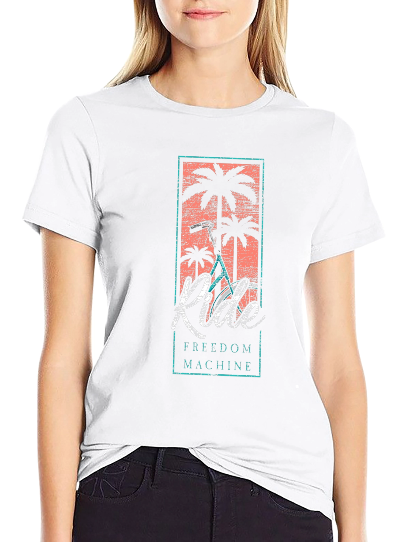 Ride Freedom Machine T-Shirt - Palm Tree Design