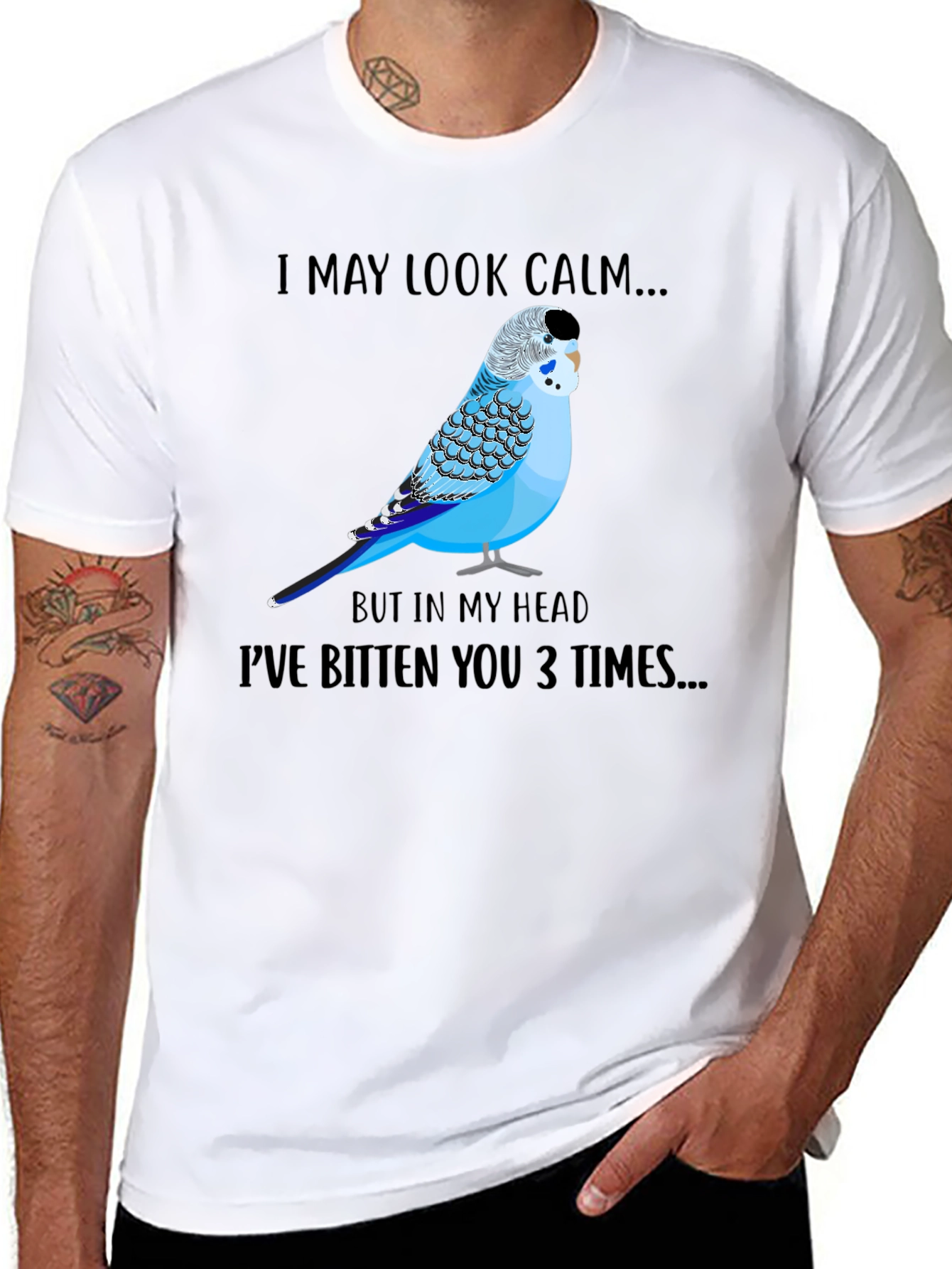 Calm Budgie Bird Graphic T-Shirt