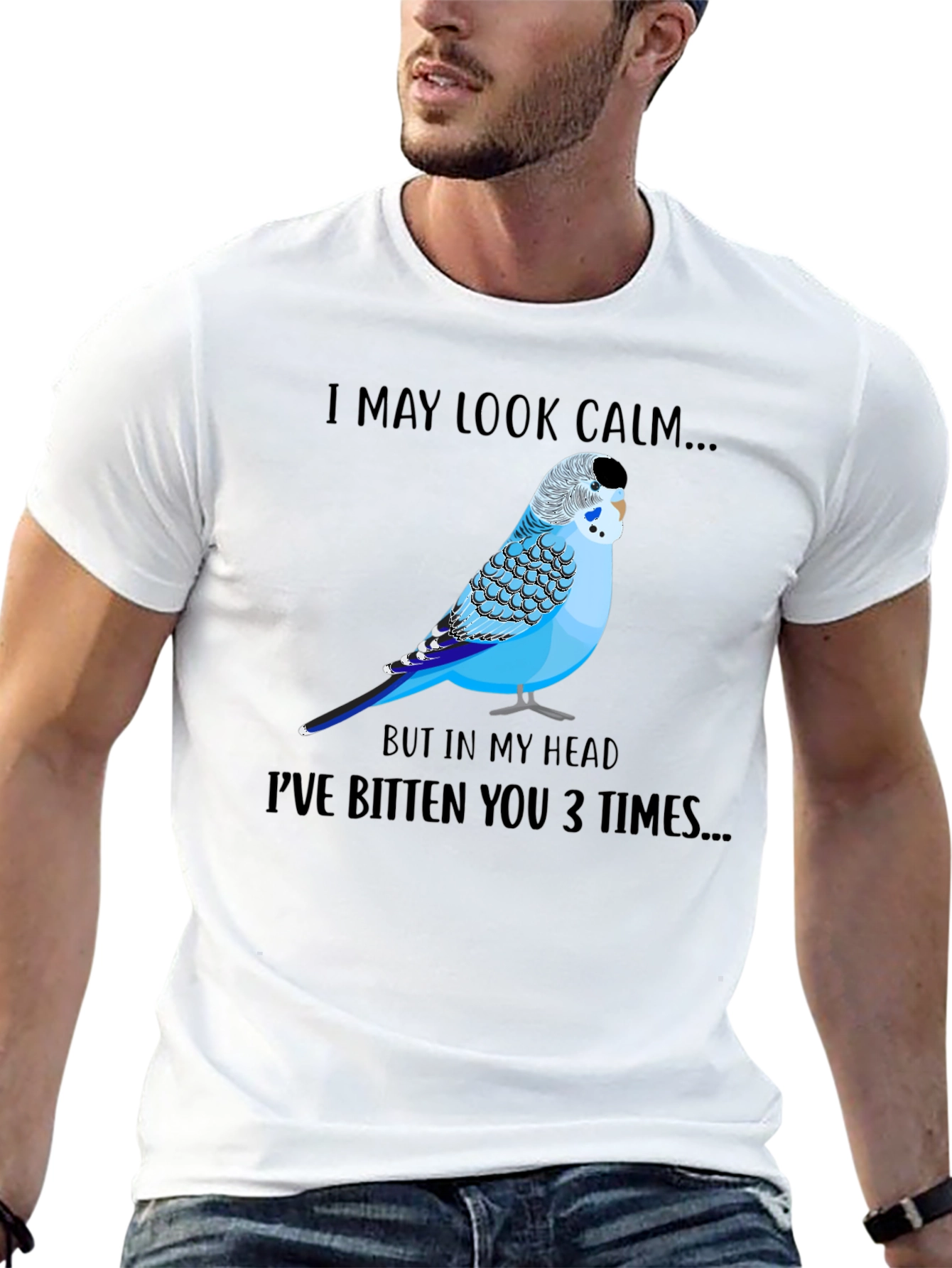 Calm Budgie Bird Graphic T-Shirt