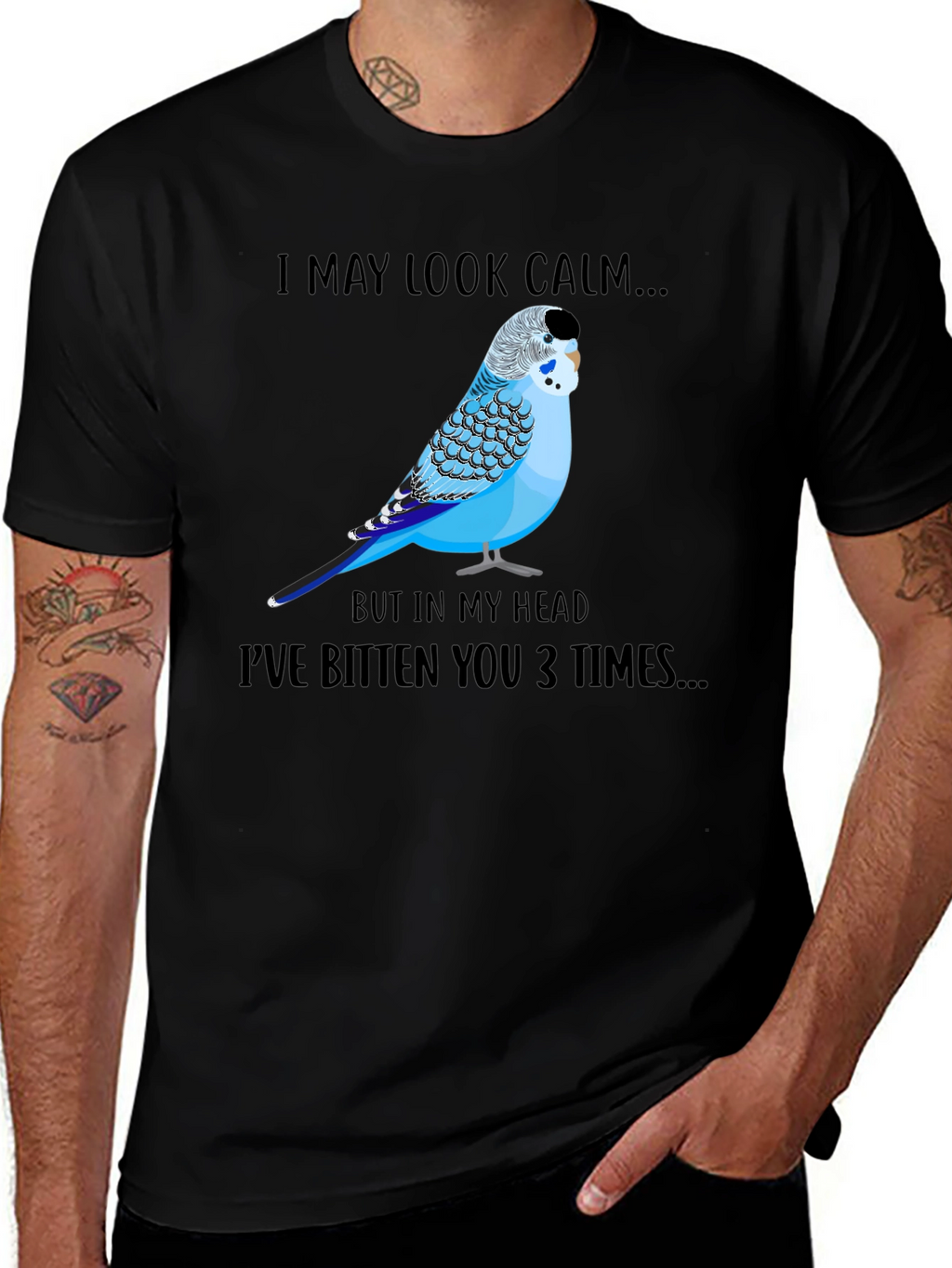 Calm Budgie Bird Graphic T-Shirt