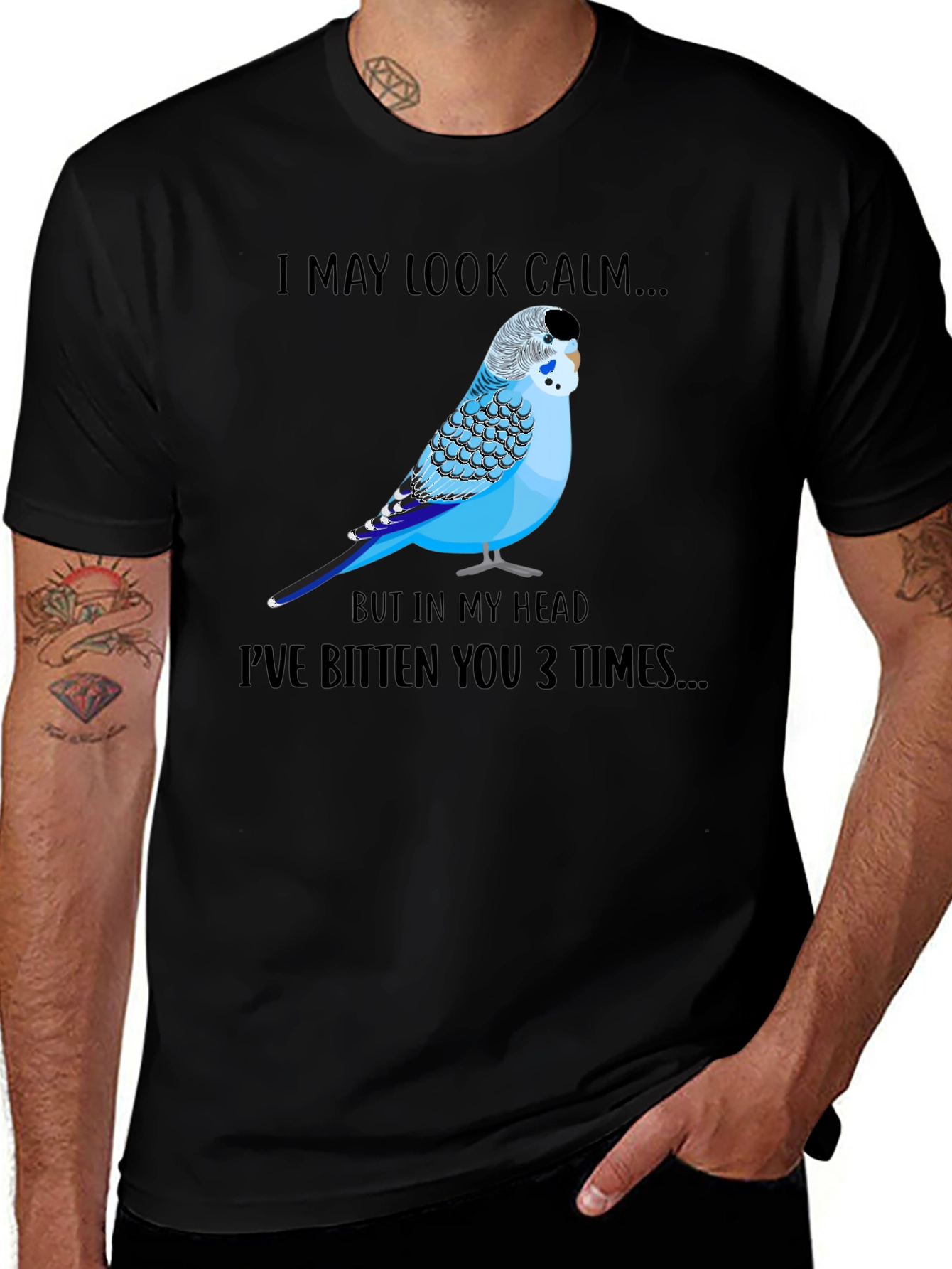 Calm Budgie Bird Graphic T-Shirt