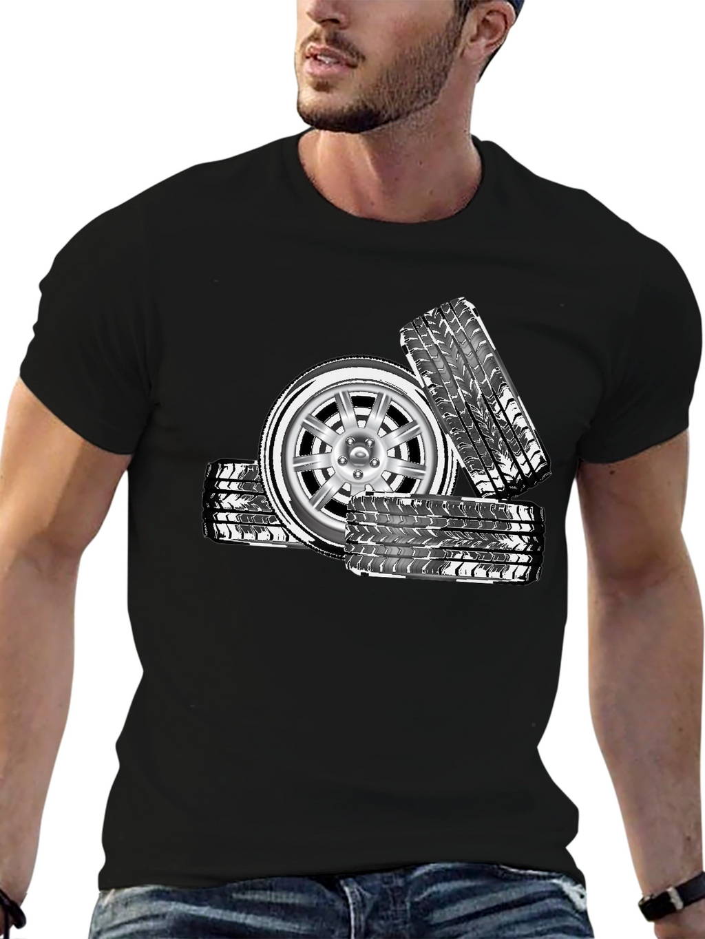 Cool Car Wheel Graphic T-Shirt