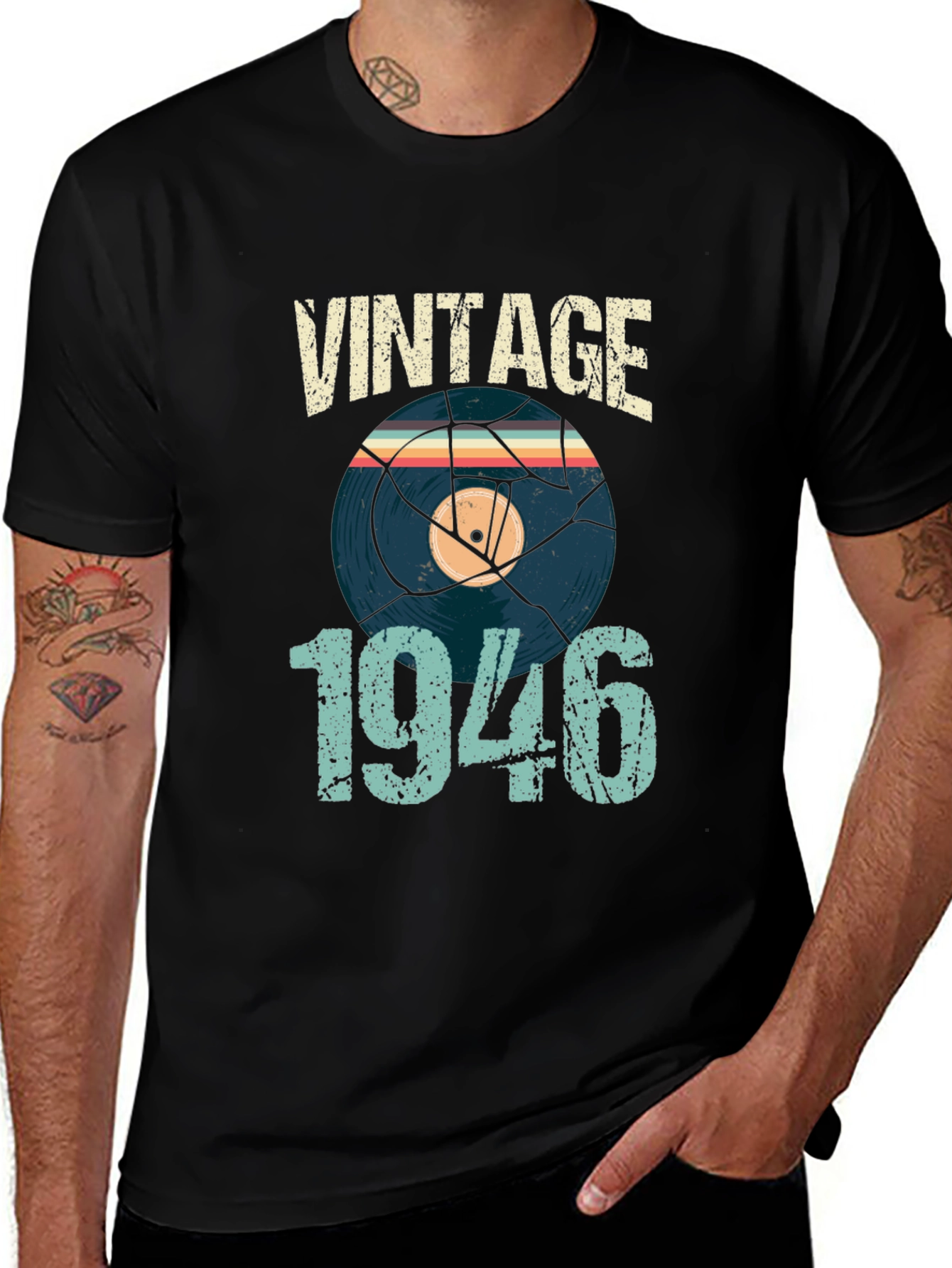 Vintage 1946 Record Graphic T-Shirt