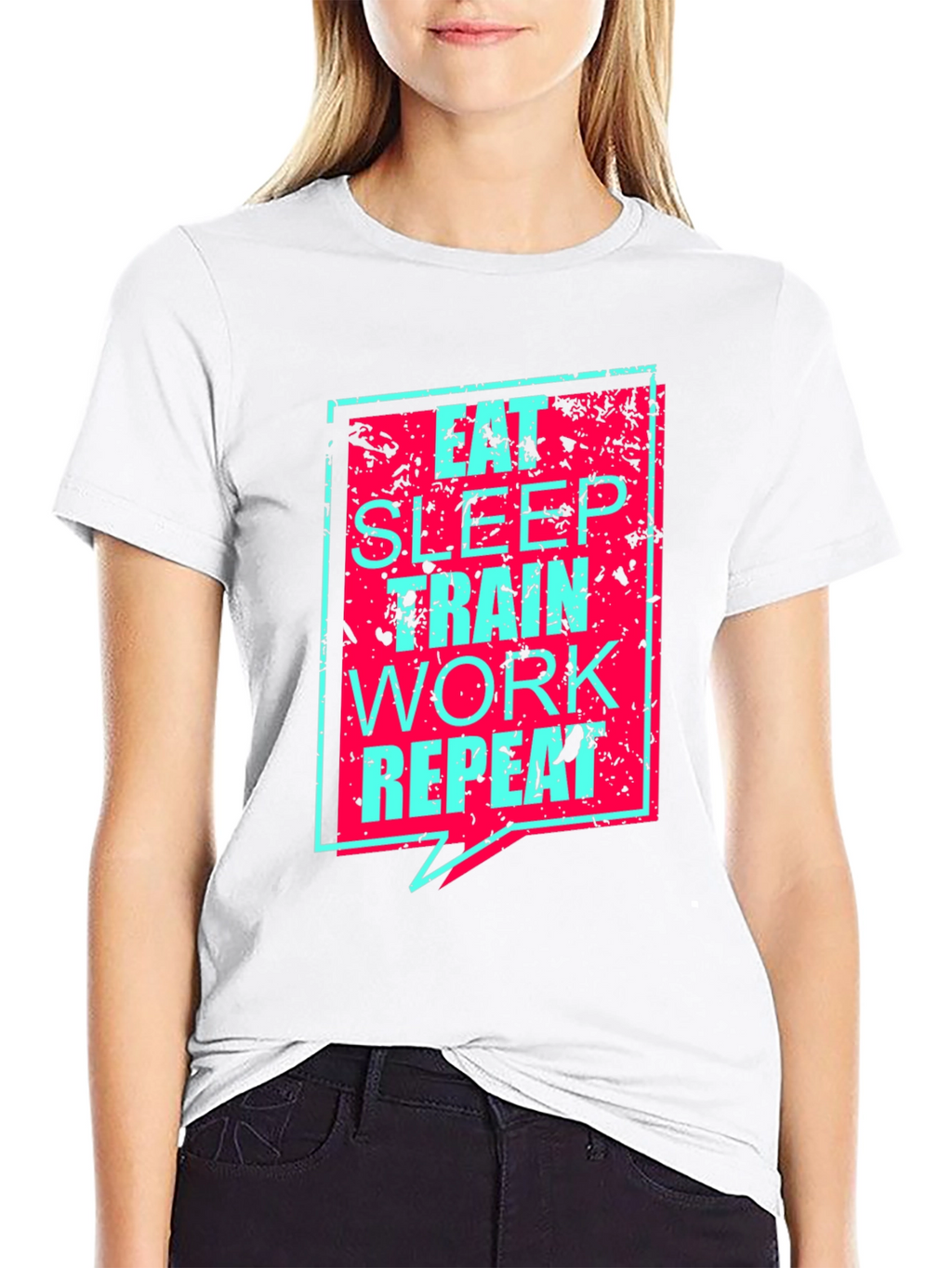 Eat Sleep Train Work Repeat Graphic Tee