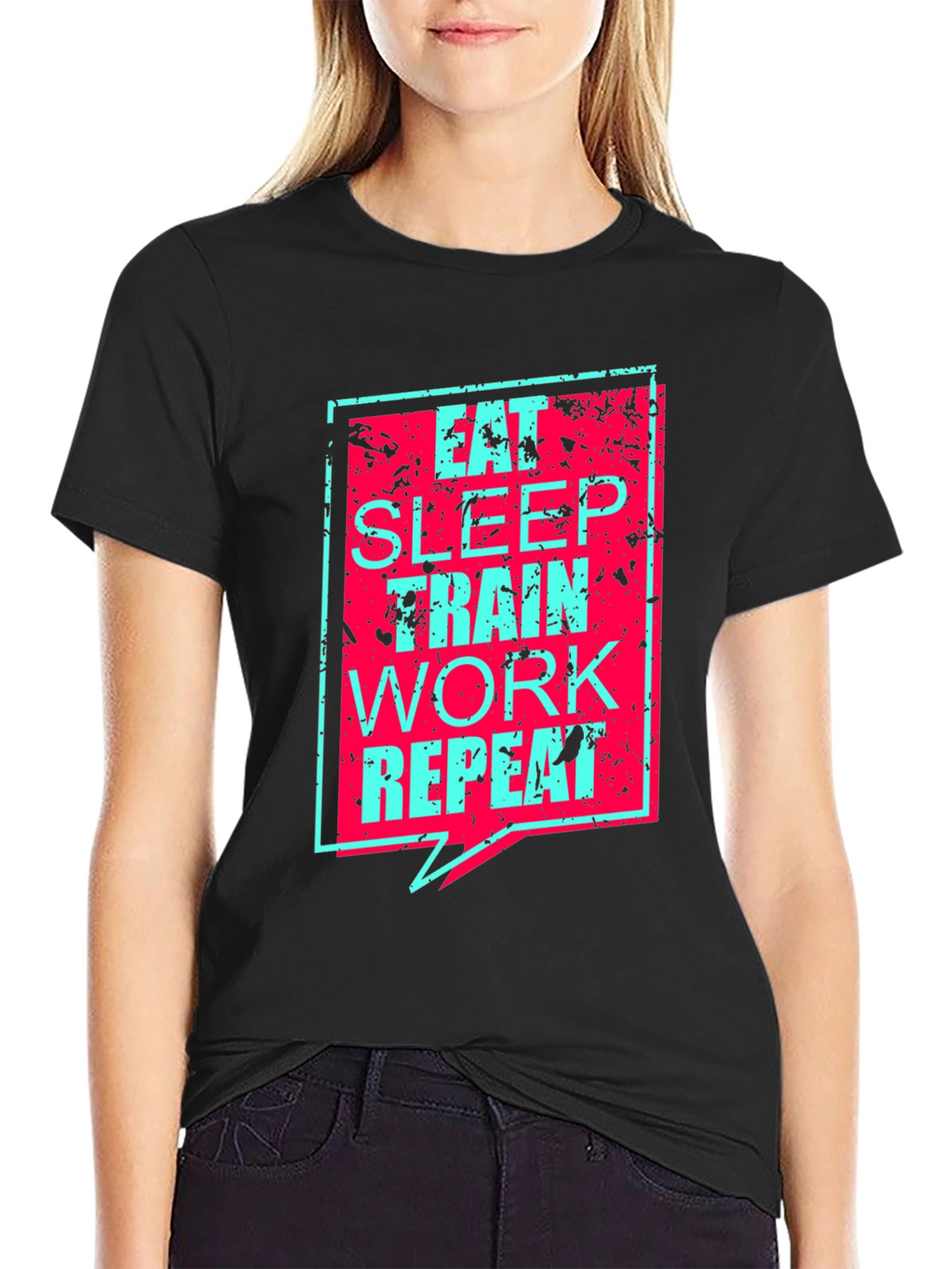 Eat Sleep Train Work Repeat Graphic Tee