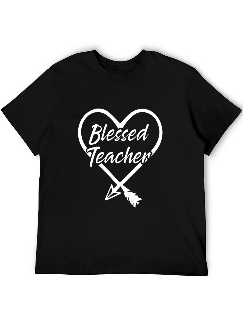 Blessed Teacher Graphic Tee - Heart Arrow Design