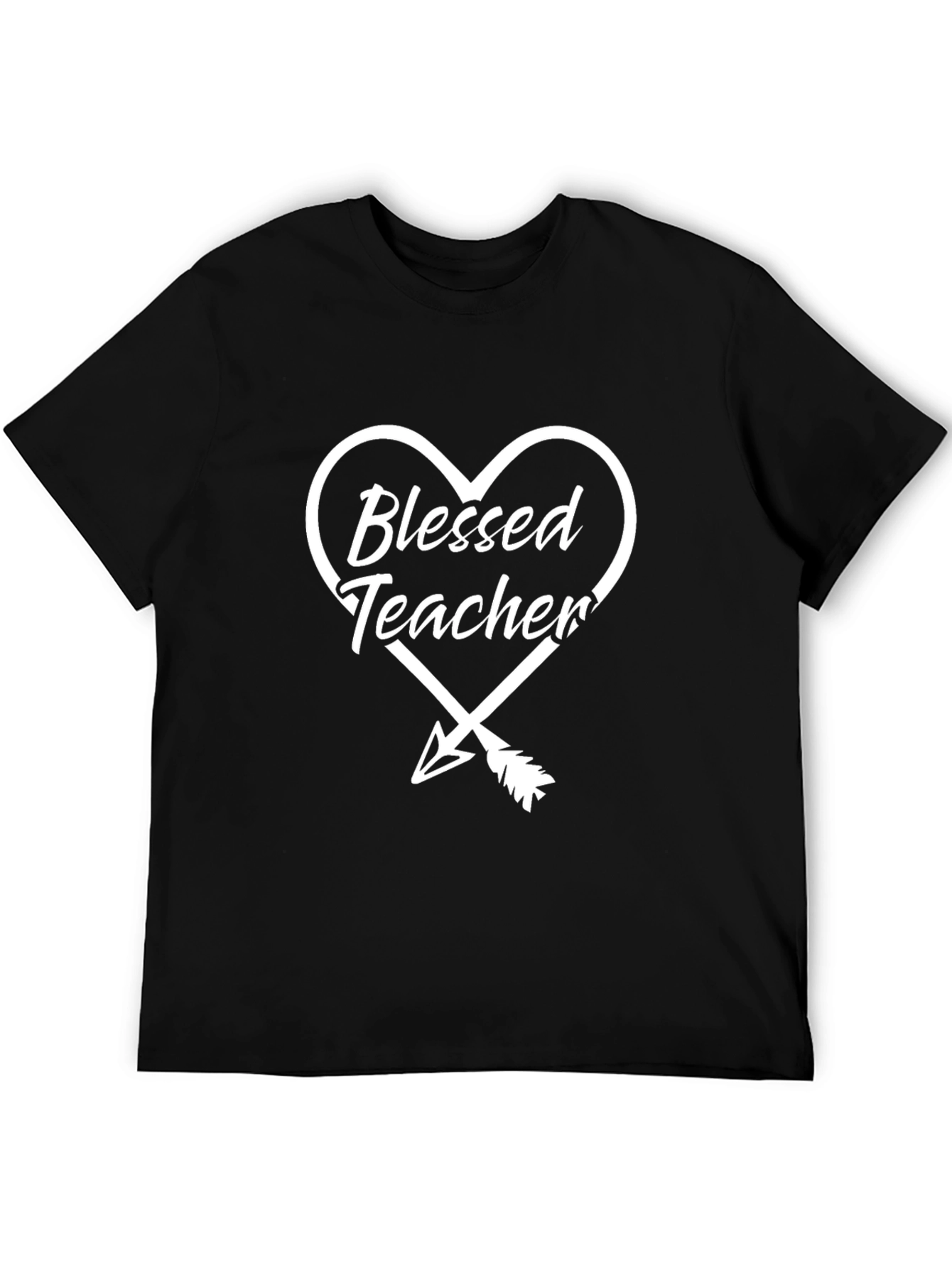 Blessed Teacher Graphic Tee - Heart Arrow Design