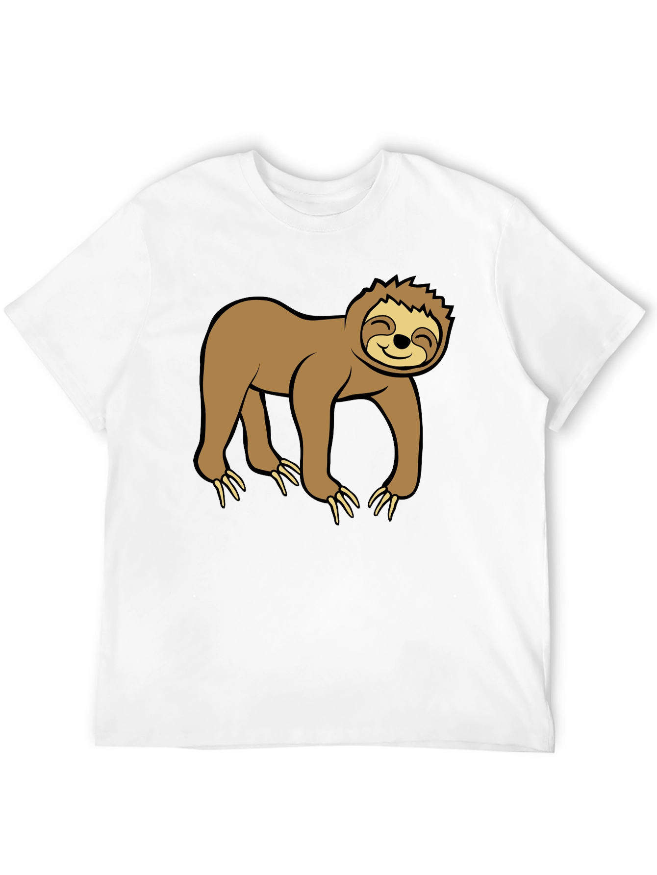 Cute Sloth Graphic Black T-Shirt