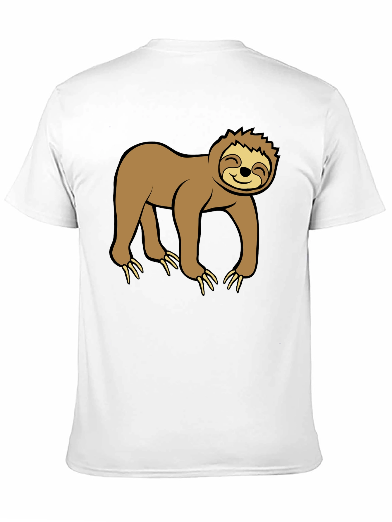 Cute Sloth Graphic Black T-Shirt