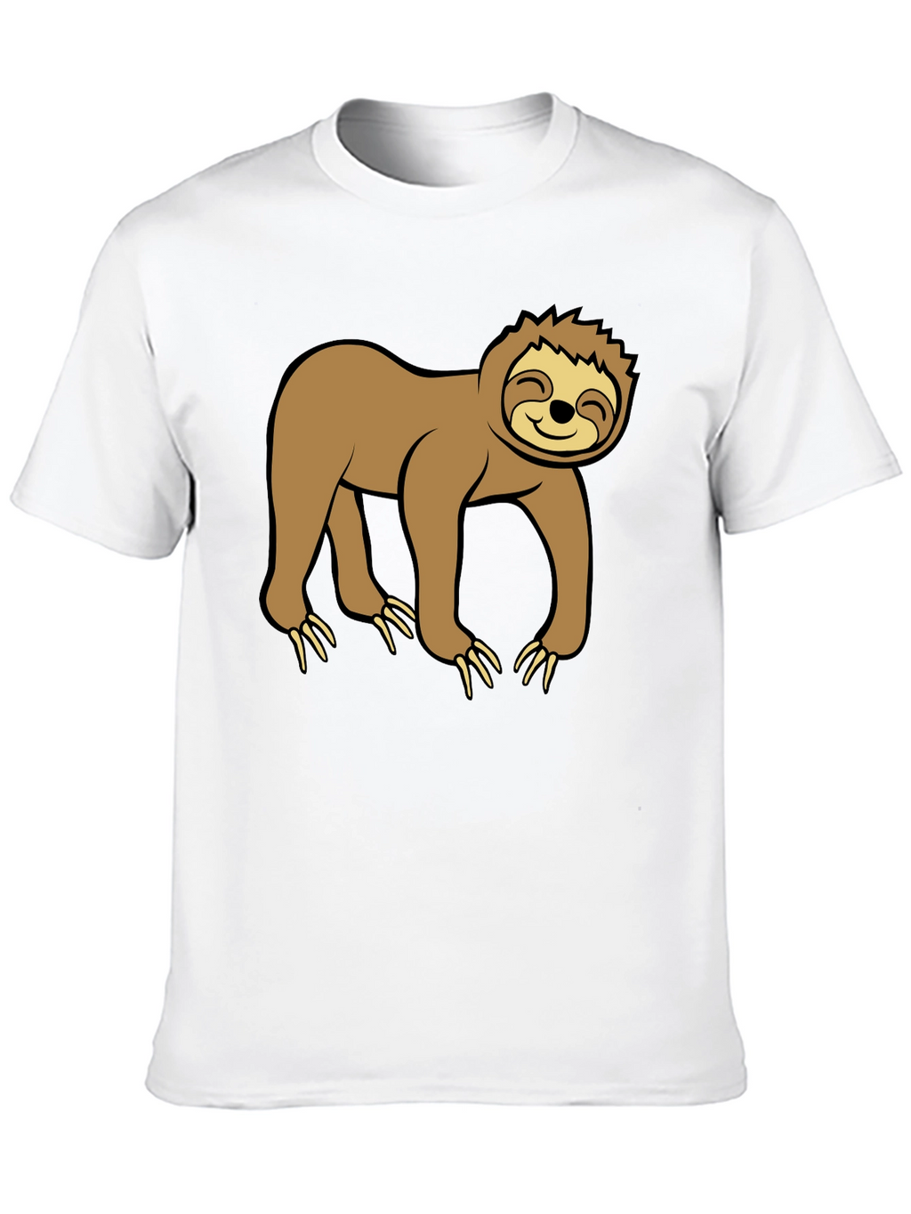 Cute Sloth Graphic Black T-Shirt