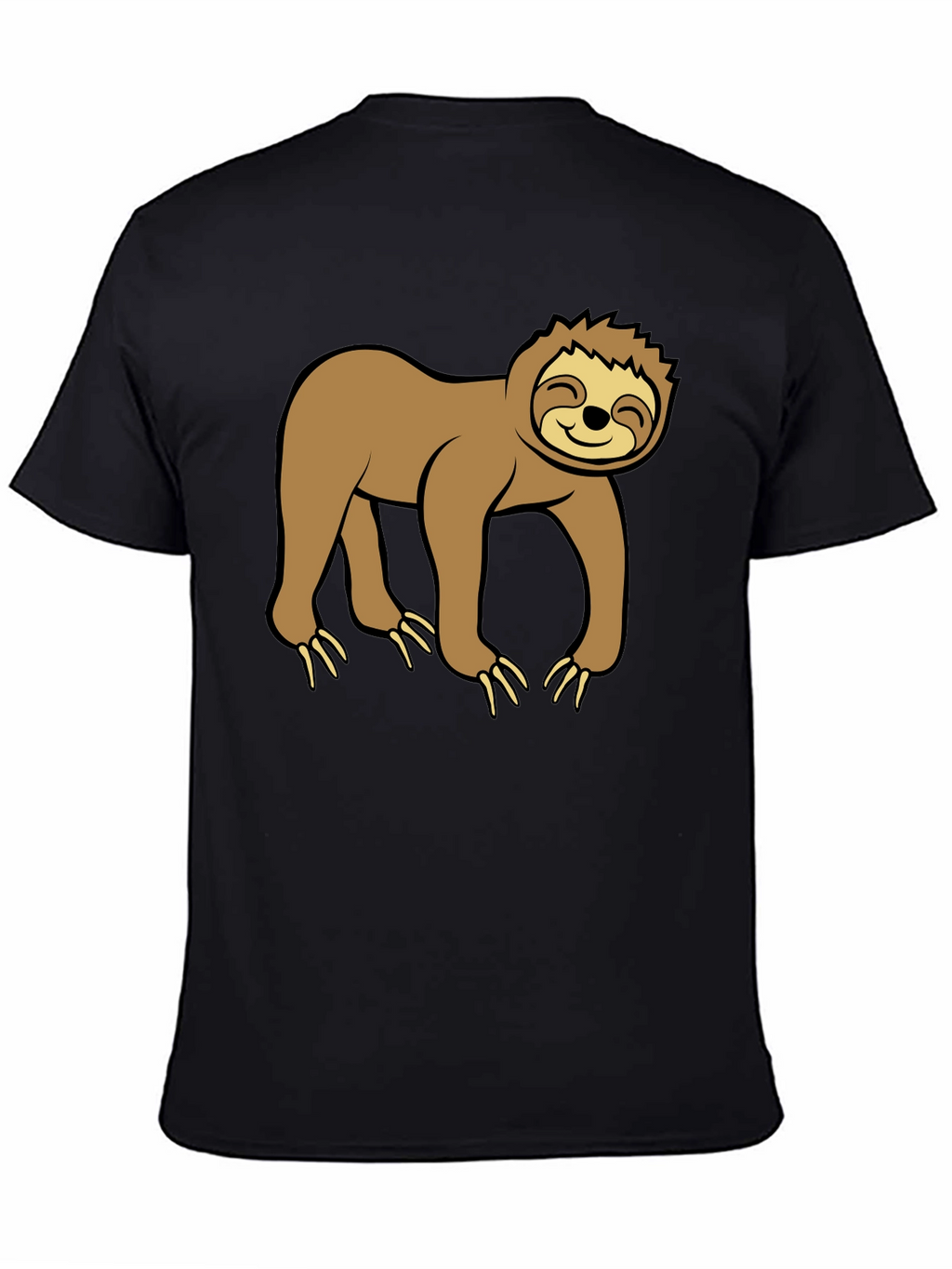 Cute Sloth Graphic Black T-Shirt