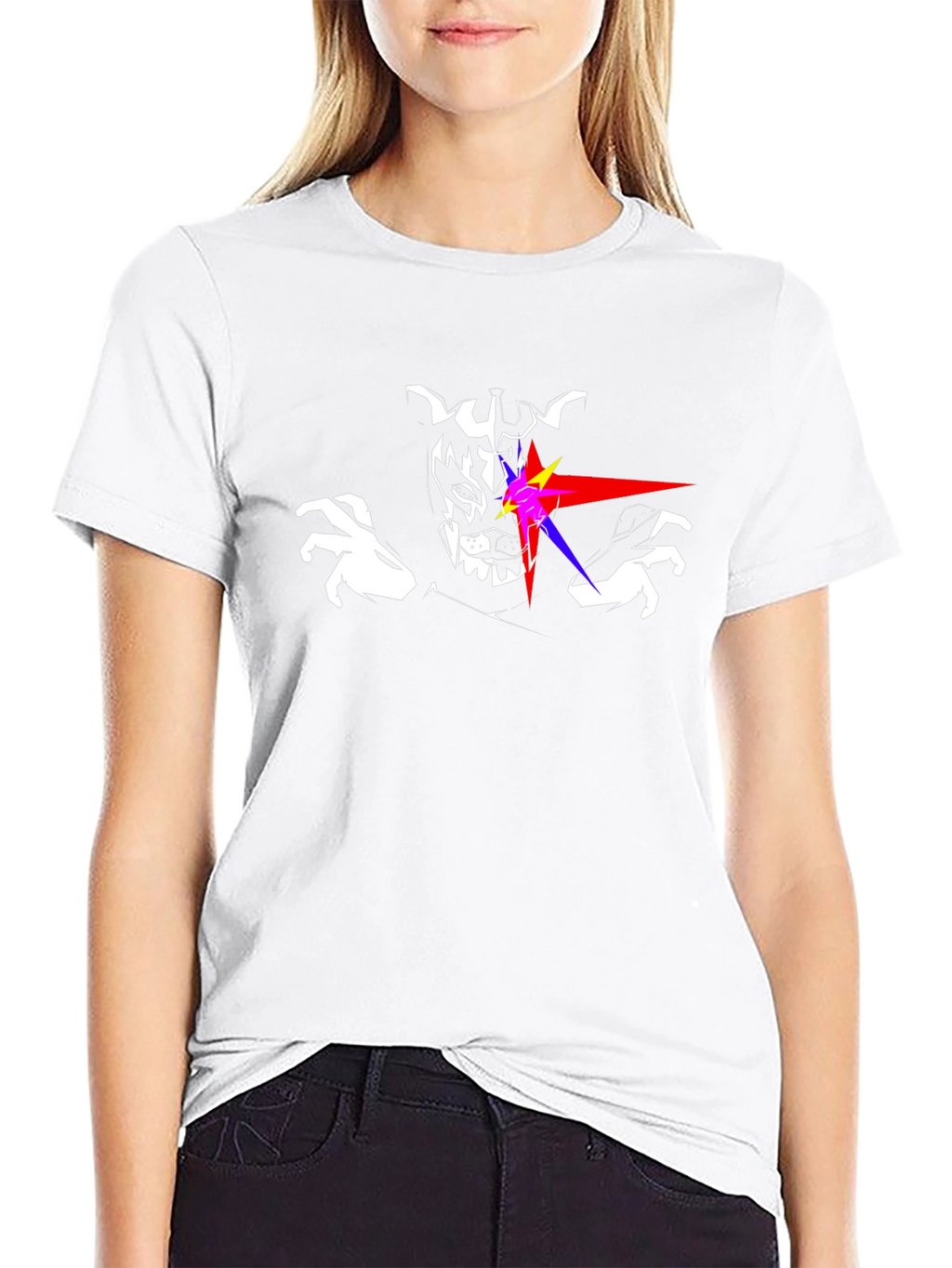 Laser Eyes Wolf Graphic T-Shirt