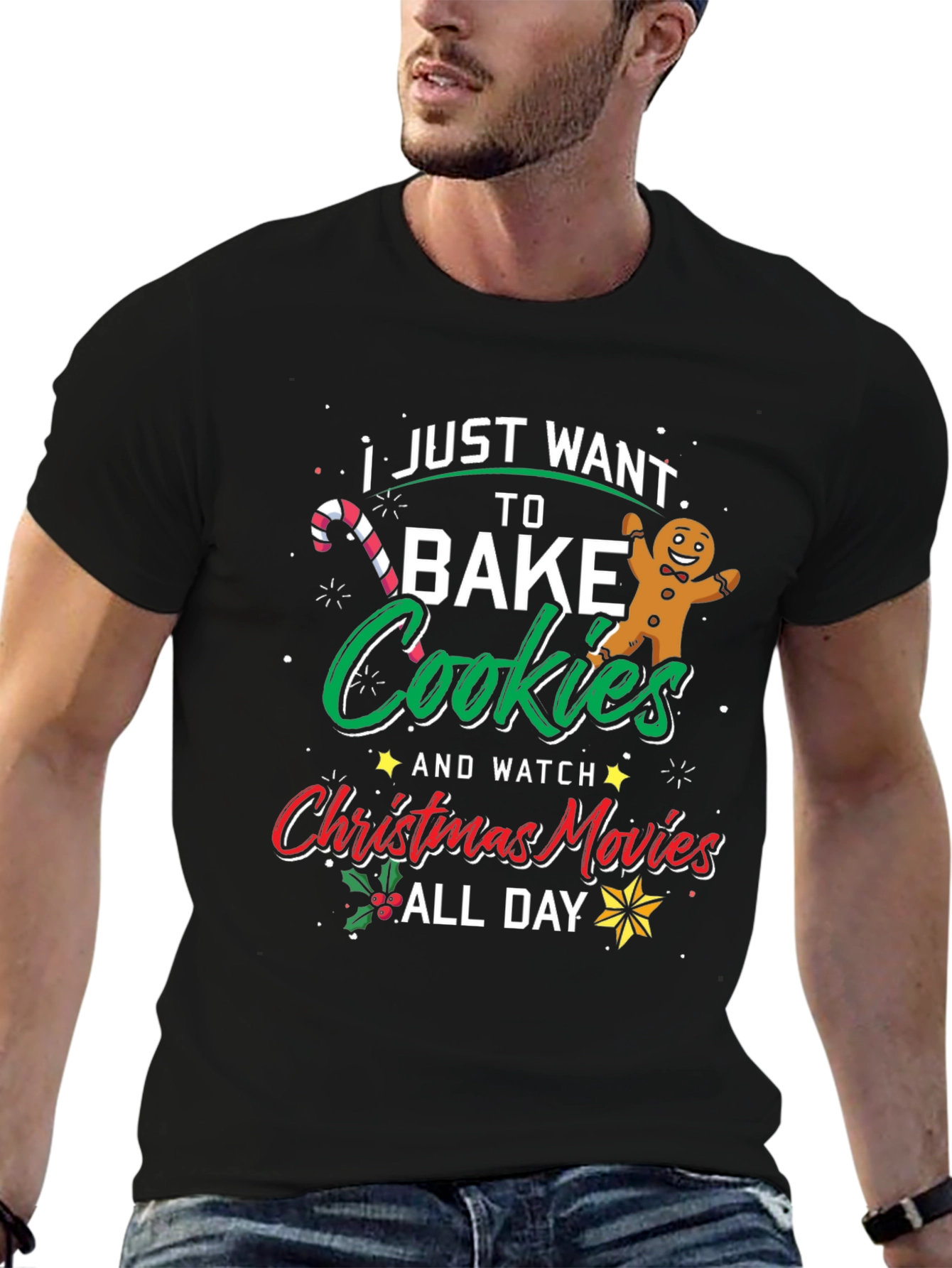 Festive Bake Cookies & Watch Christmas Movies T-Shirt